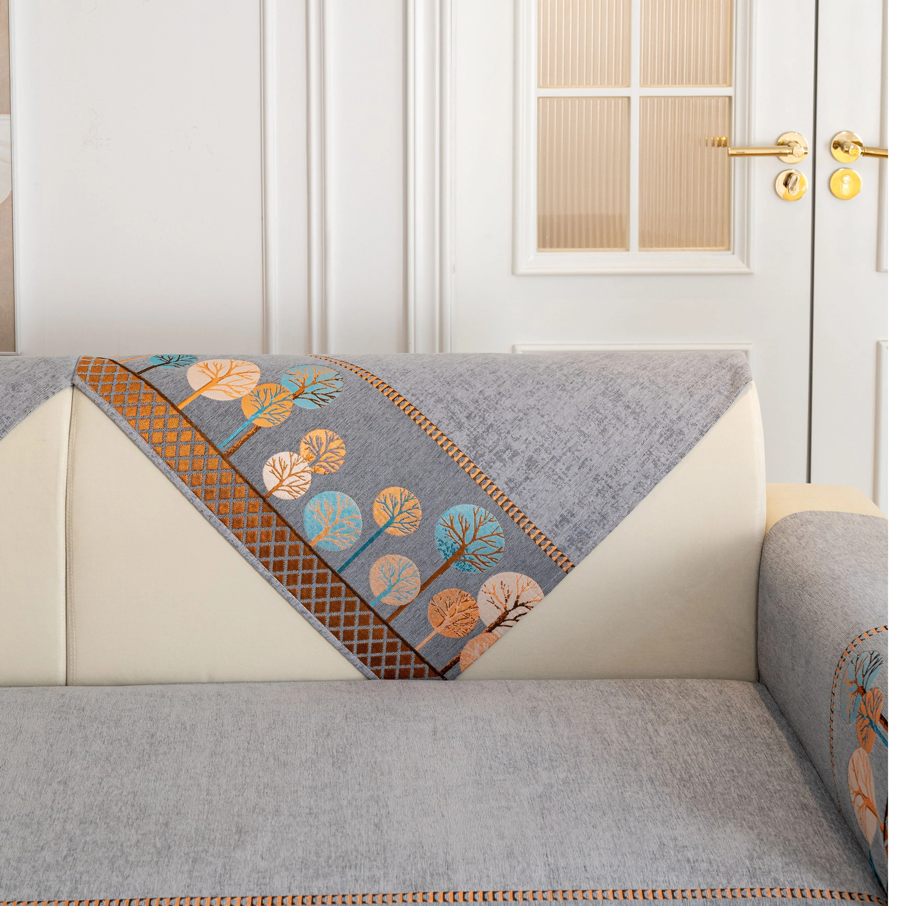 Sofa Cover for Couch, Non-Slip Sectional Couch Cover with Woven Tree Pattern - Image 44