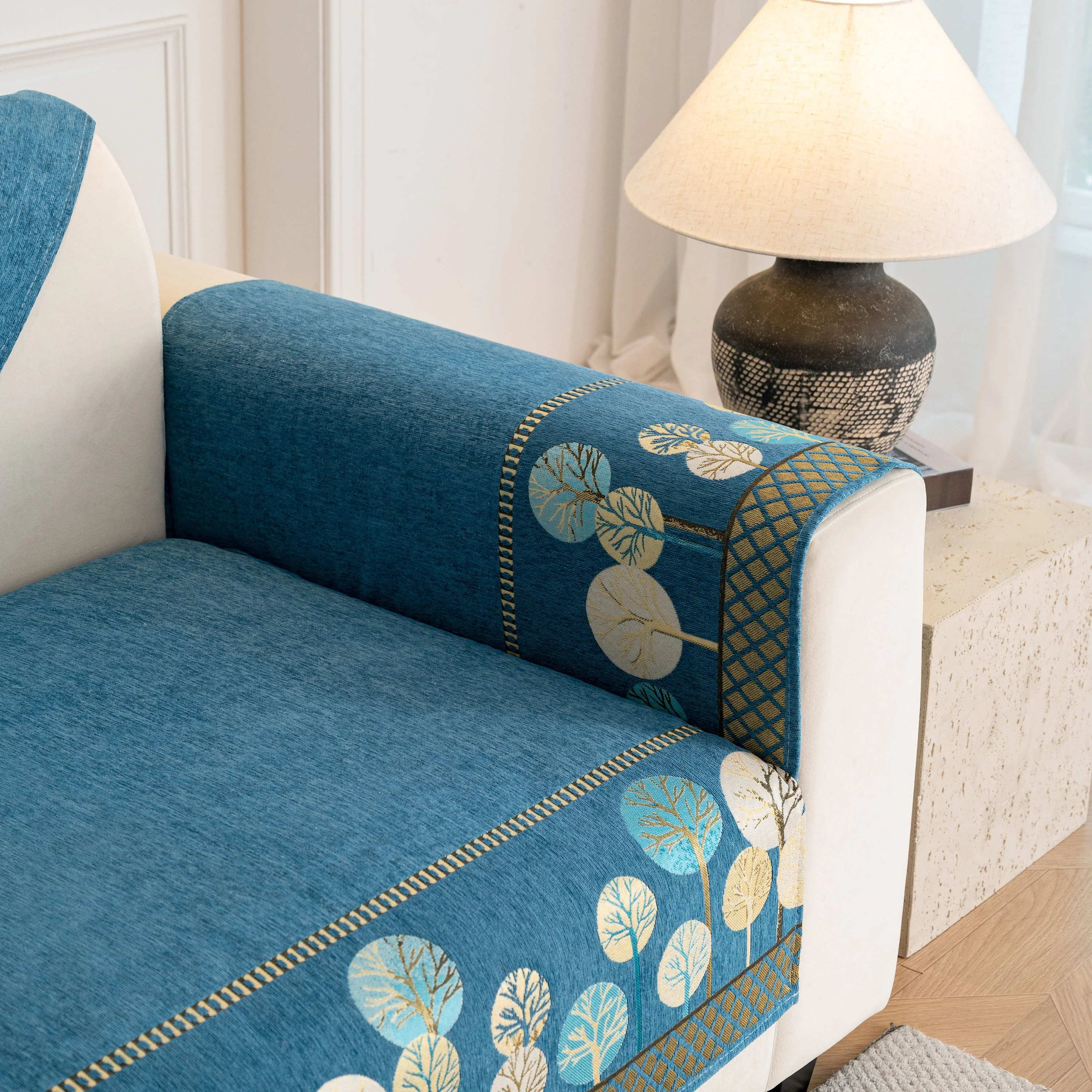 Sofa Cover for Couch, Non-Slip Sectional Couch Cover with Woven Tree Pattern - Image 6