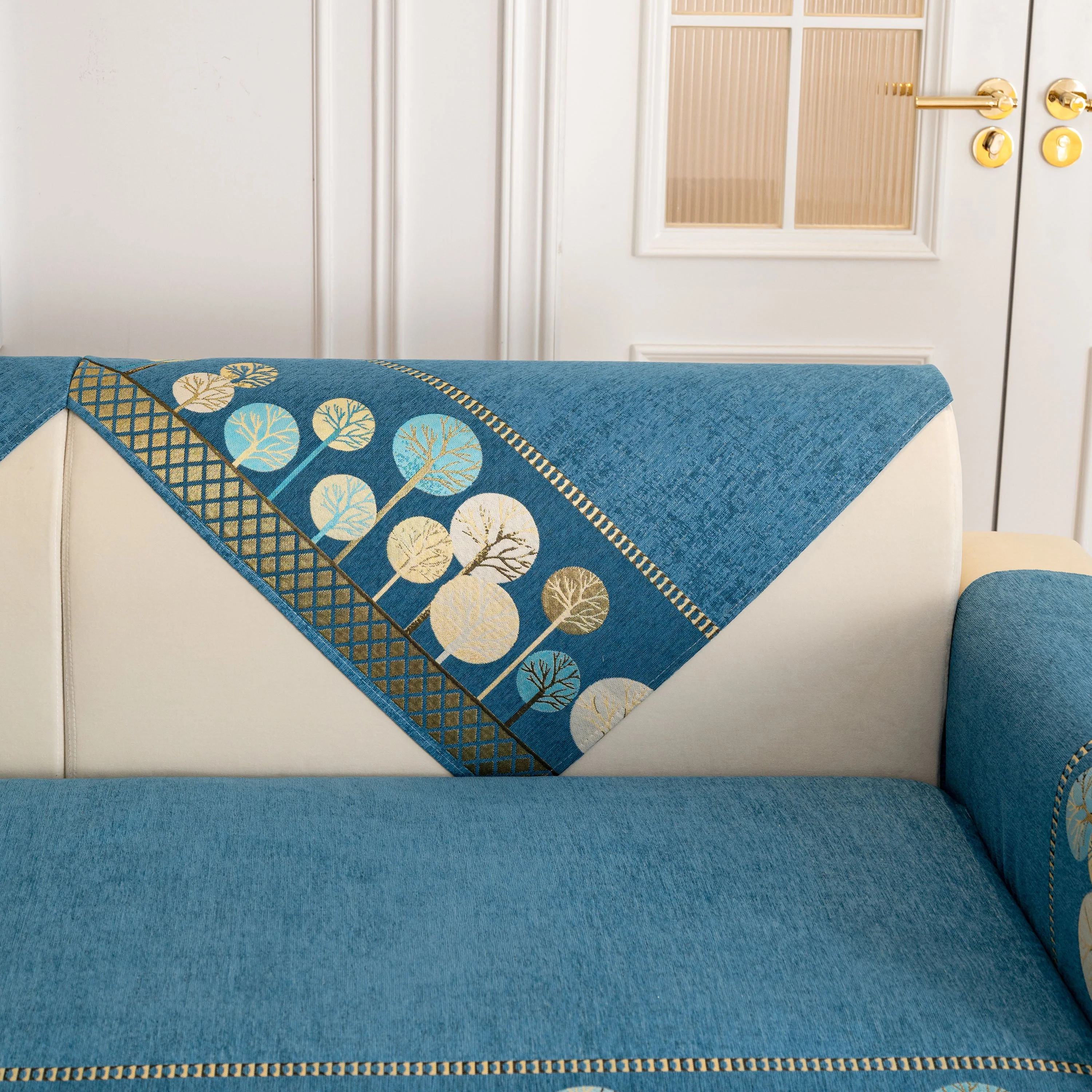 Sofa Cover for Couch, Non-Slip Sectional Couch Cover with Woven Tree Pattern - Image 7