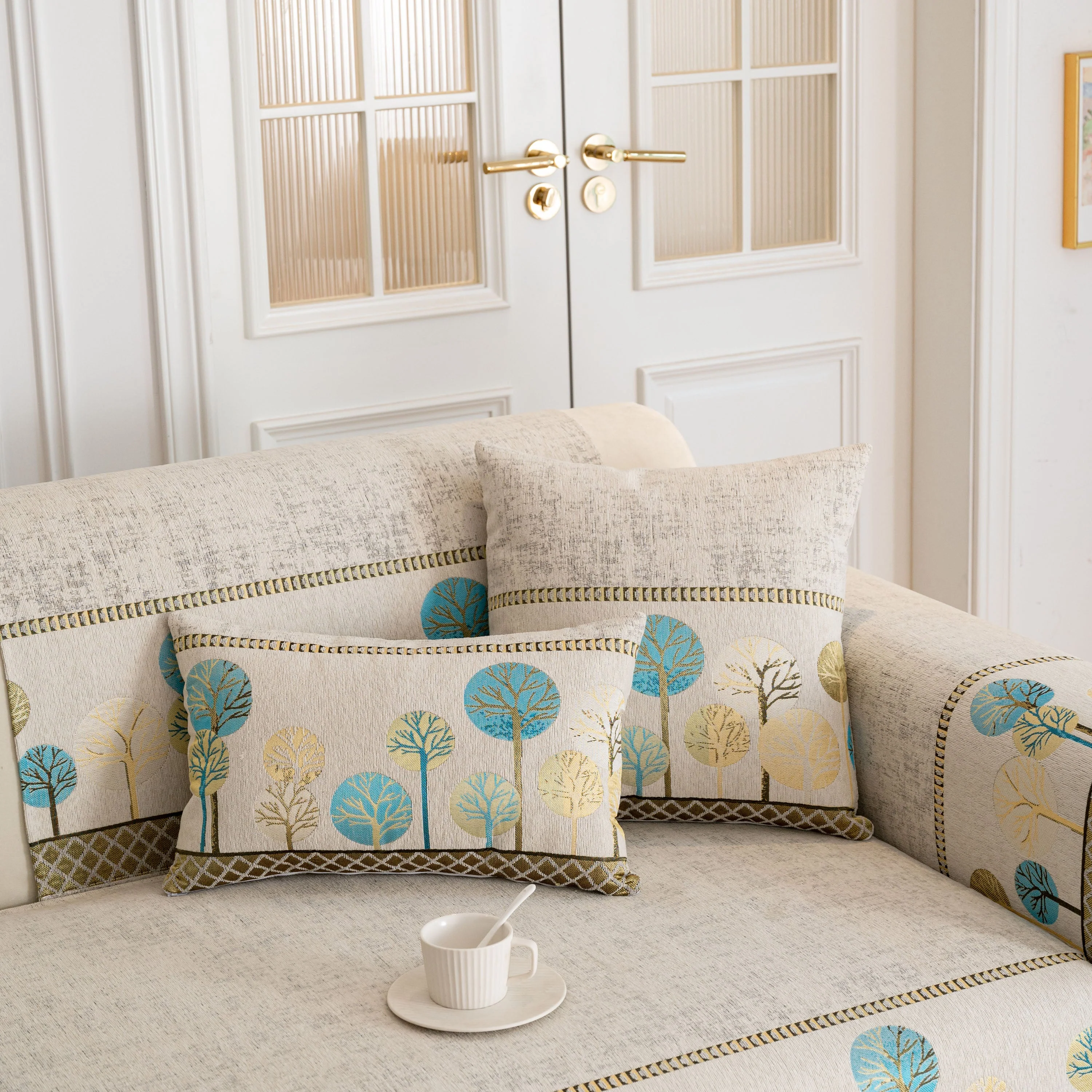 Sofa Cover for Couch, Non-Slip Sectional Couch Cover with Woven Tree Pattern - Image 72