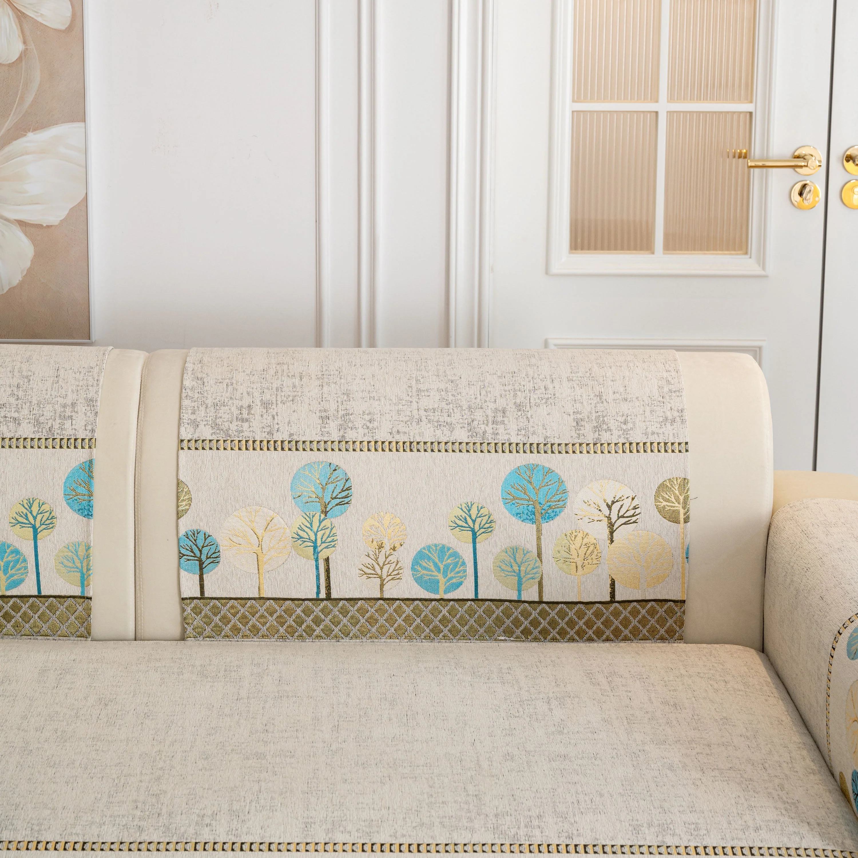 Sofa Cover for Couch, Non-Slip Sectional Couch Cover with Woven Tree Pattern - Image 73