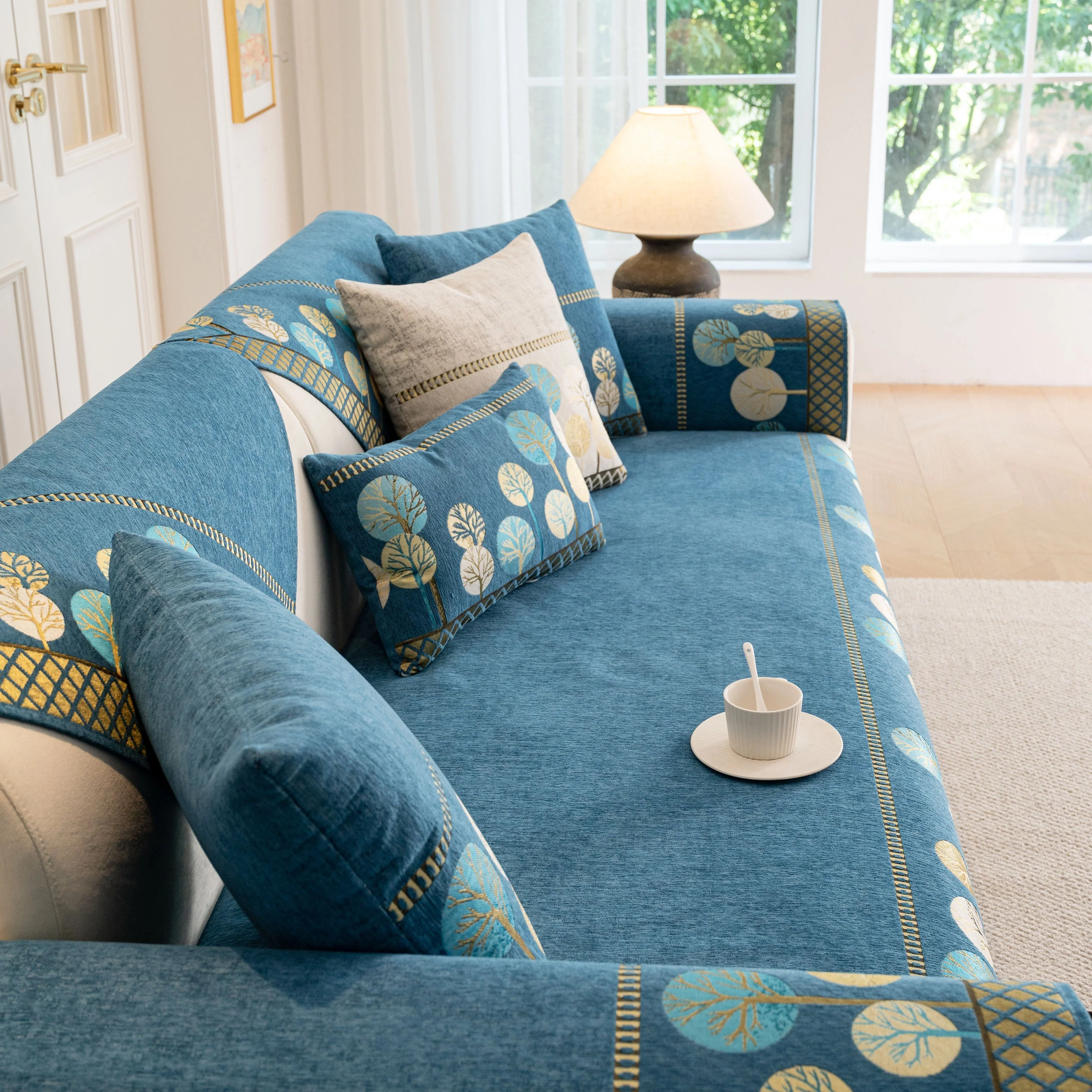 Sofa Cover for Couch, Non-Slip Sectional Couch Cover with Woven Tree Pattern - Image 8