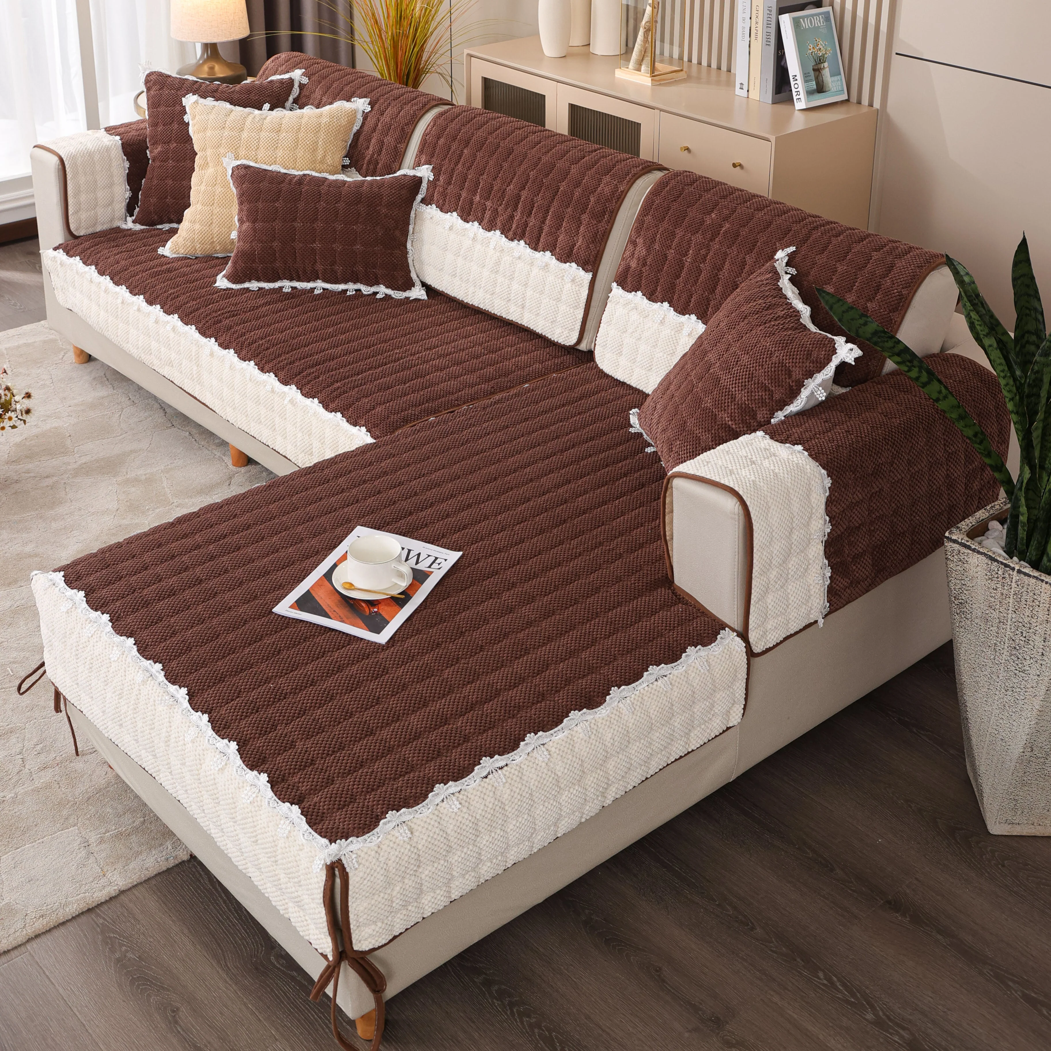 Sofa Cushion Four Seasons Universal Non-slip High-grade Seat Cushions Minimalist Modern Sofa Cover Couch Covers - Image 12