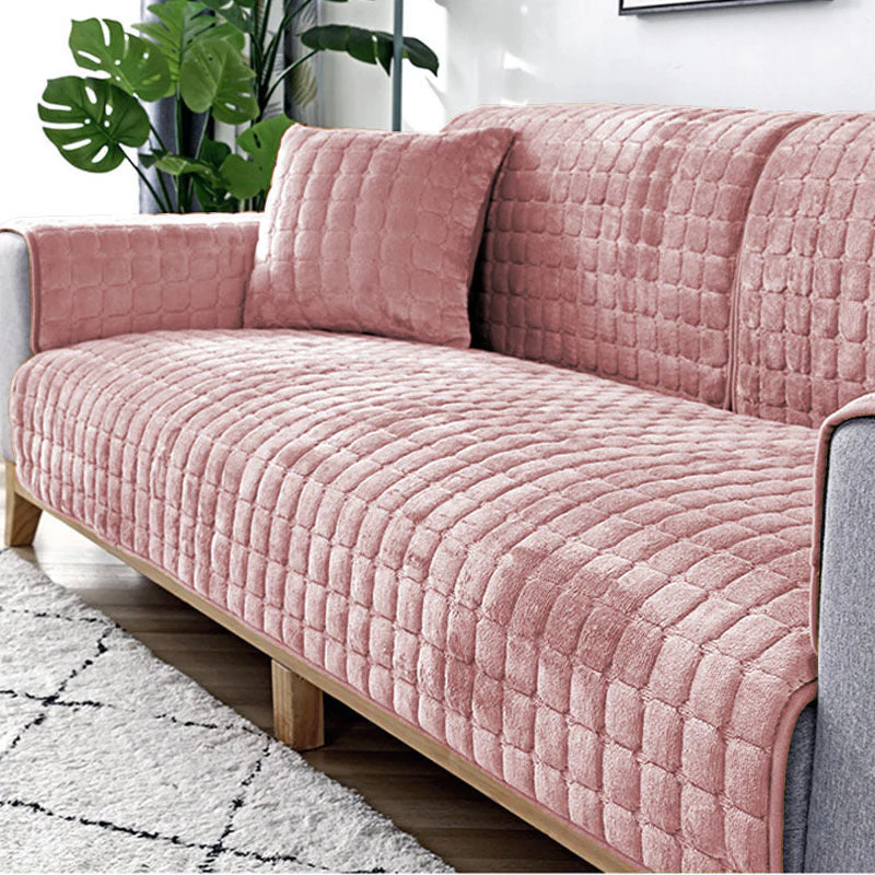 Sofa Cushion Plush Winter Thick Non-Slip Sofa Cushion Sofa Towel Flannel Cushion Universal Sofa Decoration Cover - Image 2