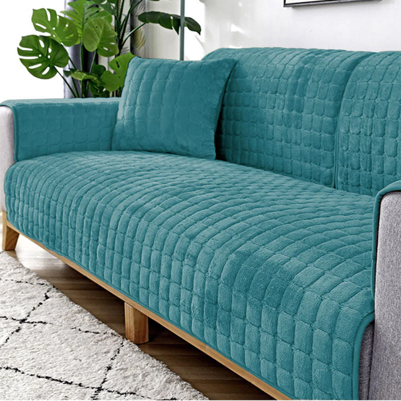 Sofa Cushion Plush Winter Thick Non-Slip Sofa Cushion Sofa Towel Flannel Cushion Universal Sofa Decoration Cover - Image 3