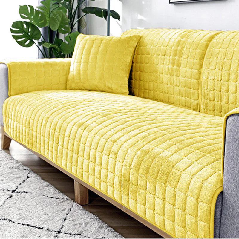 Sofa Cushion Plush Winter Thick Non-Slip Sofa Cushion Sofa Towel Flannel Cushion Universal Sofa Decoration Cover - Image 4