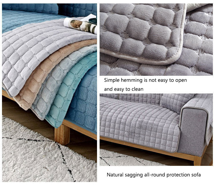 Sofa Cushion Plush Winter Thick Non-Slip Sofa Cushion Sofa Towel Flannel Cushion Universal Sofa Decoration Cover - Image 6