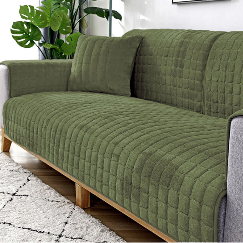Sofa Cushion Plush Winter Thick Non-Slip Sofa Cushion Sofa Towel Flannel Cushion Universal Sofa Decoration Cover - Image 3