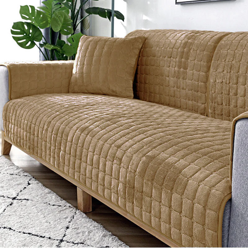 Sofa Cushion Plush Winter Thick Non-Slip Sofa Cushion Sofa Towel Flannel Cushion Universal Sofa Decoration Cover - Image 4