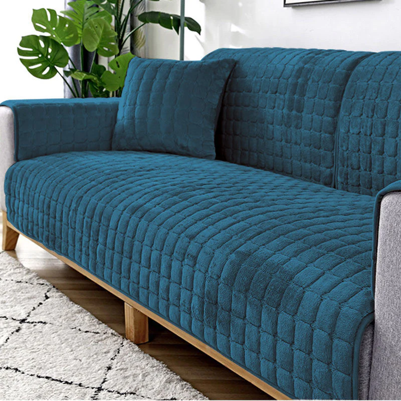 Sofa Cushion Plush Winter Thick Non-Slip Sofa Cushion Sofa Towel Flannel Cushion Universal Sofa Decoration Cover - Image 5