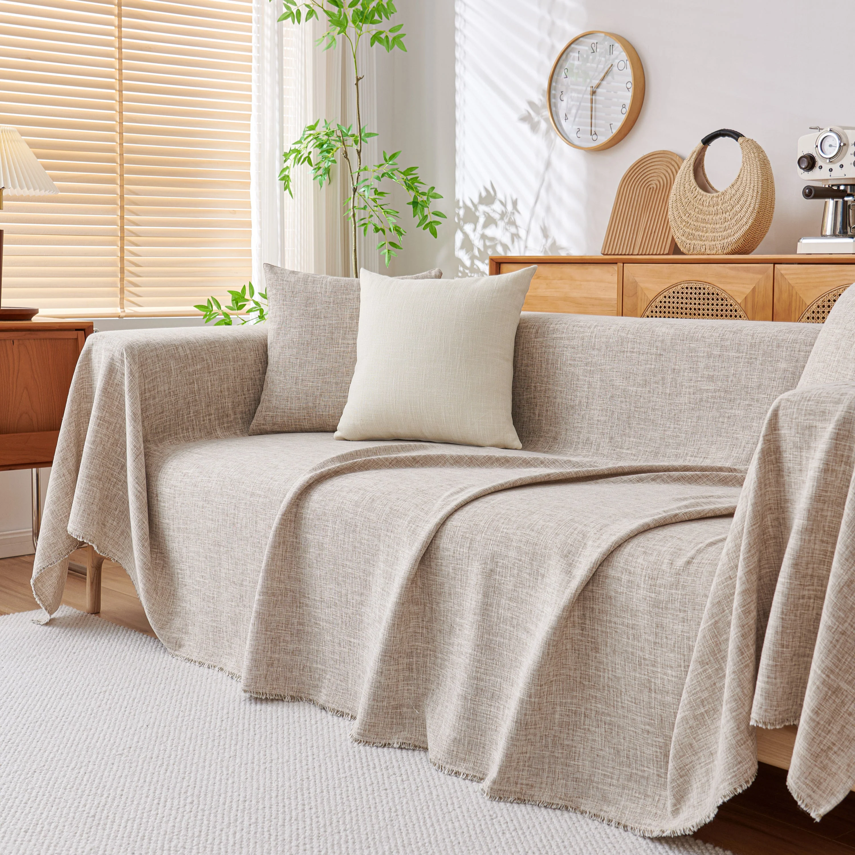 Sofa Slipcovers Cotton Sheet Blanket, Furniture Decor Pet Protector Stylish Throws for Sectional Couch - Image 63