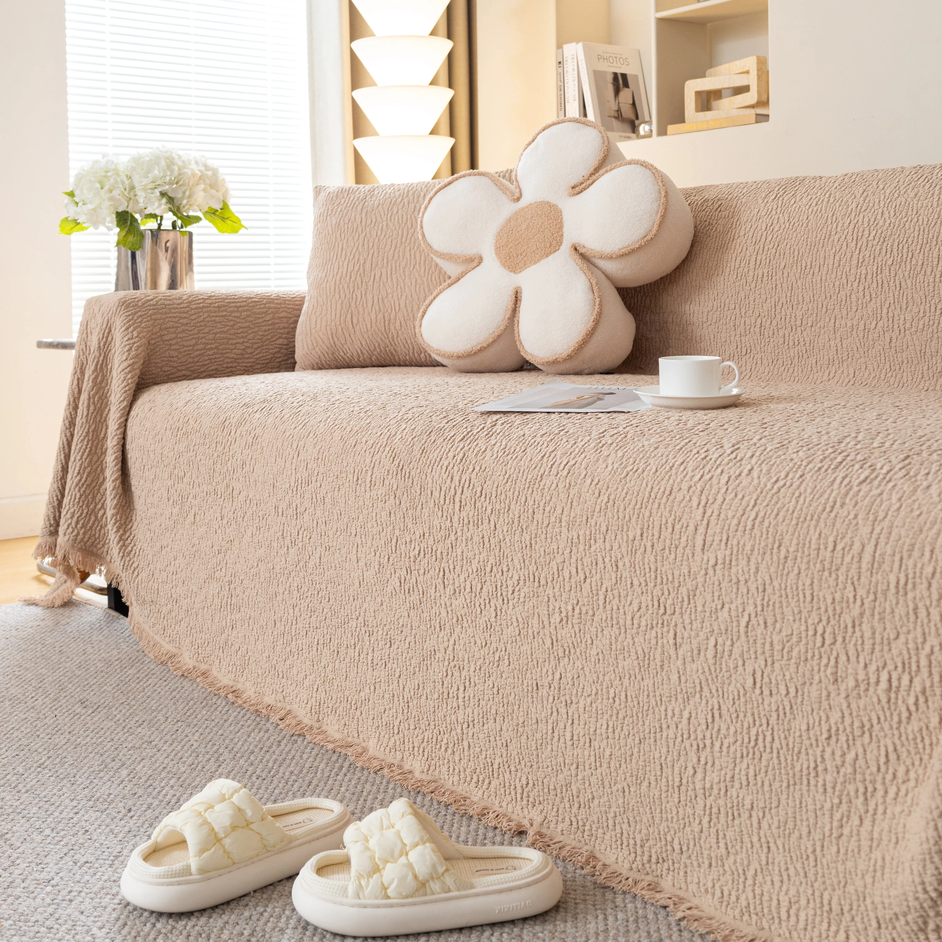Sofa Throw Covers L-Shape Sectional Couch Cover for Dogs Cats Furniture Protector - Image 10