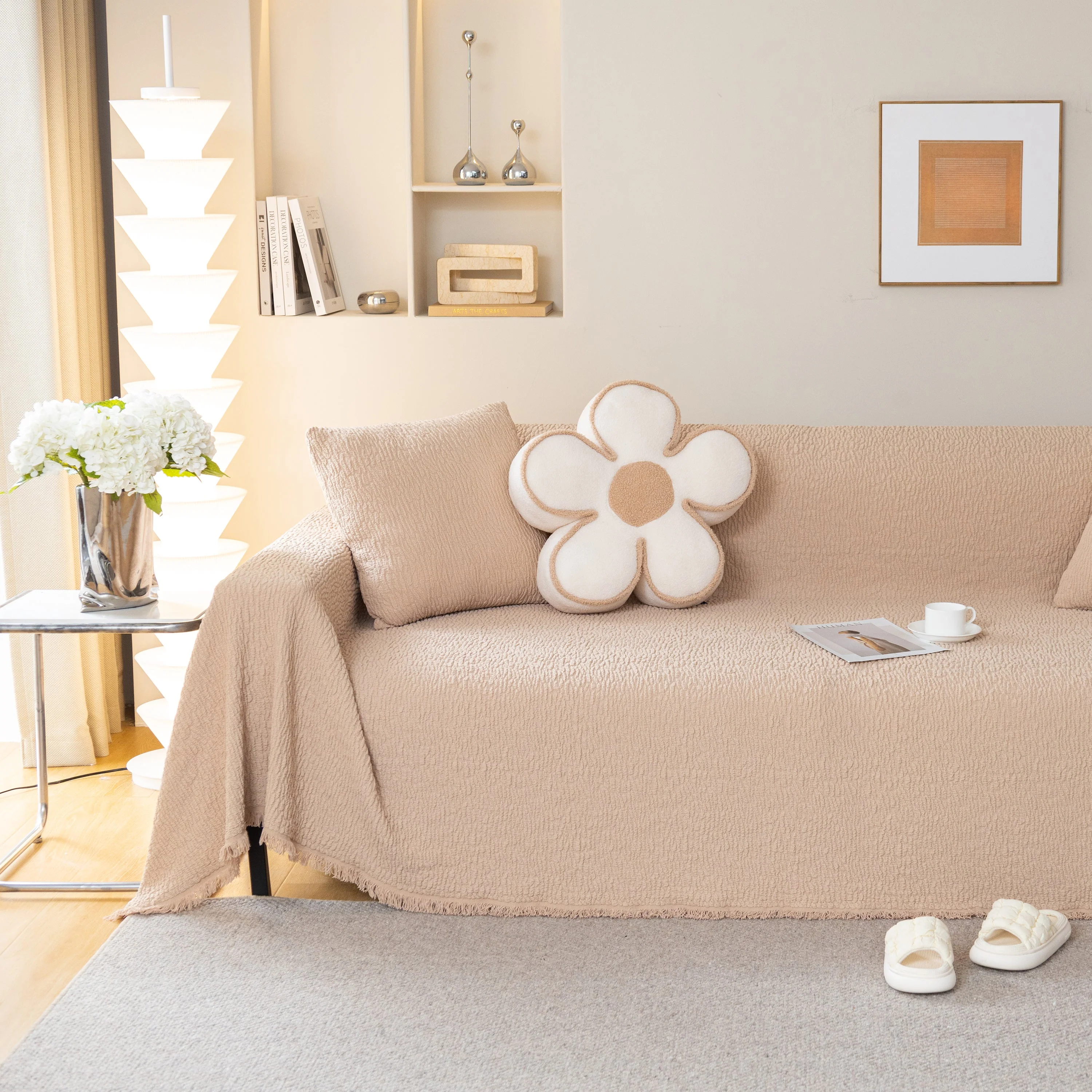 Sofa Throw Covers L-Shape Sectional Couch Cover for Dogs Cats Furniture Protector - Image 11