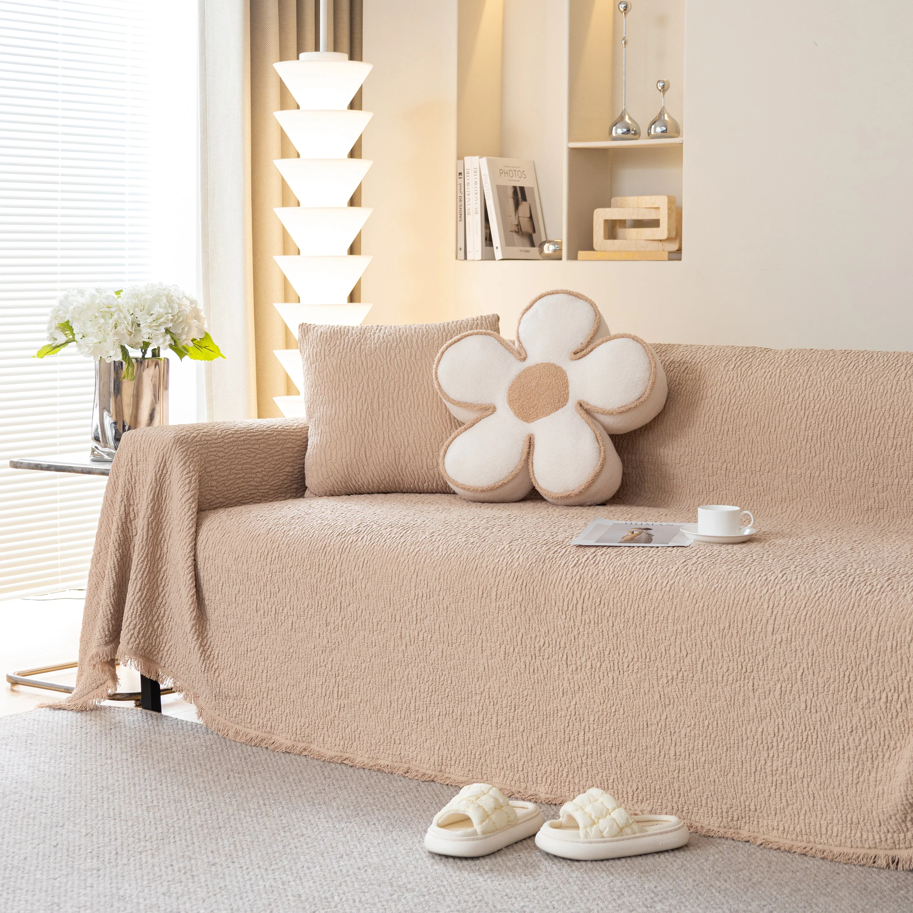 Sofa Throw Covers L-Shape Sectional Couch Cover for Dogs Cats Furniture Protector - Image 12