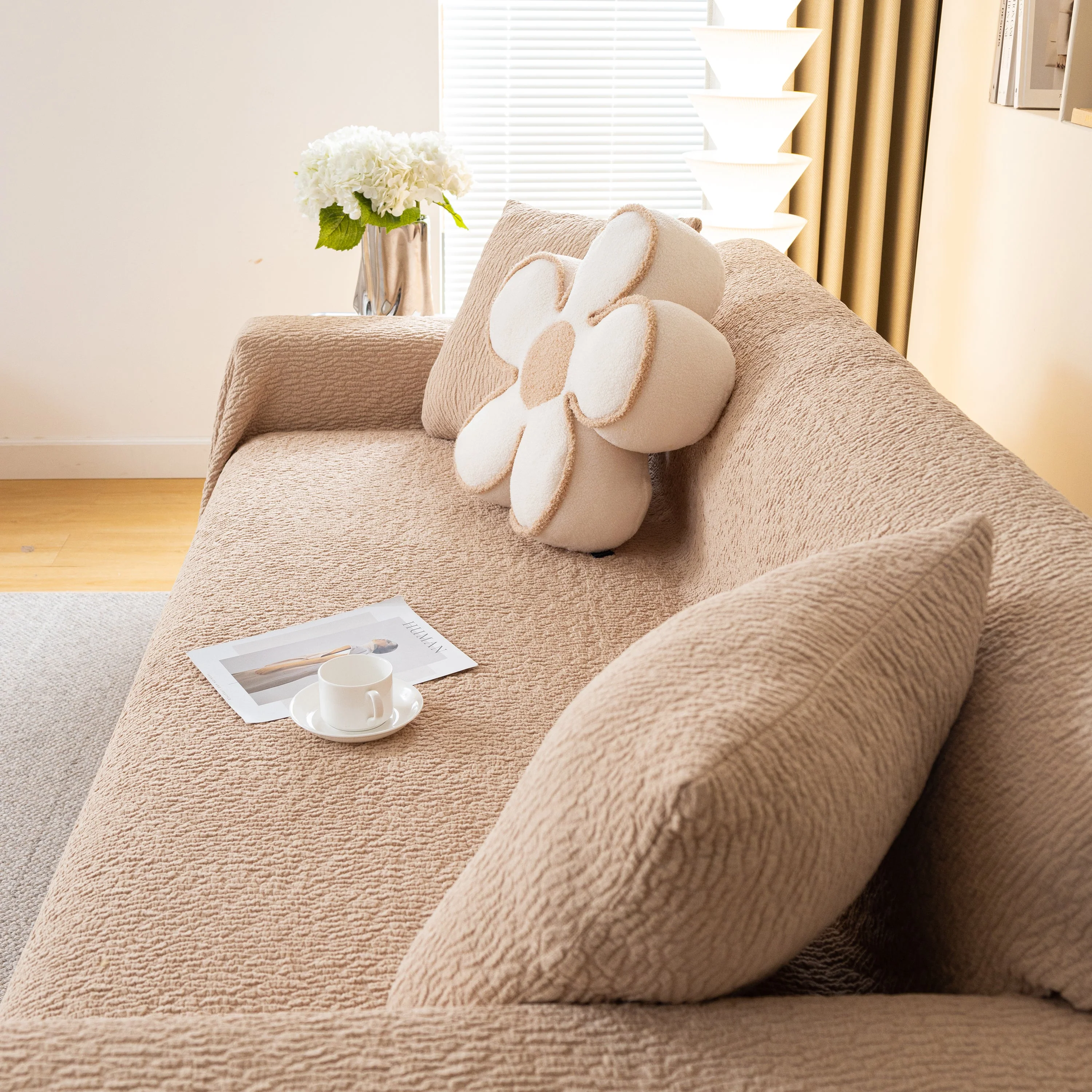 Sofa Throw Covers L-Shape Sectional Couch Cover for Dogs Cats Furniture Protector - Image 15