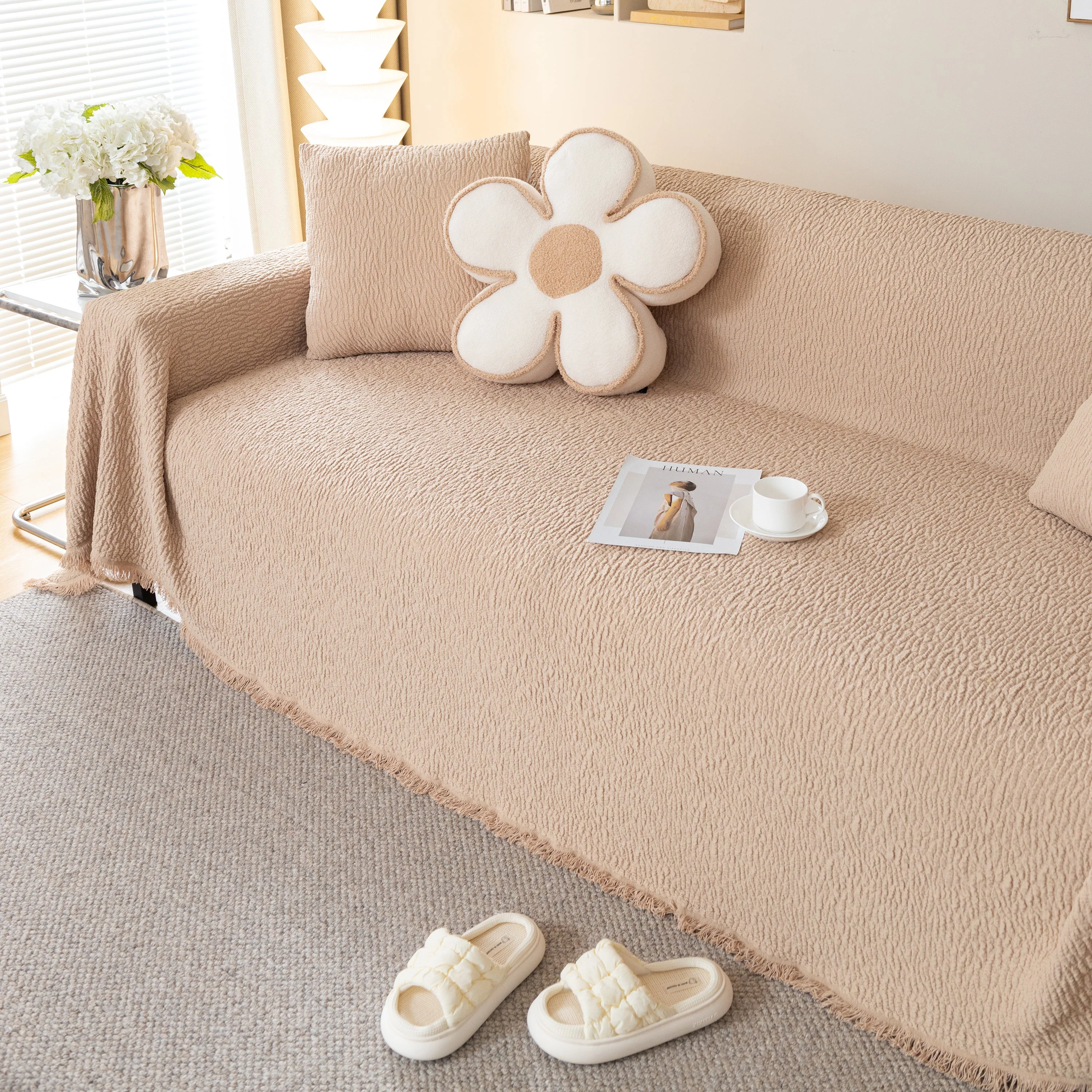 Sofa Throw Covers L-Shape Sectional Couch Cover for Dogs Cats Furniture Protector - Image 17
