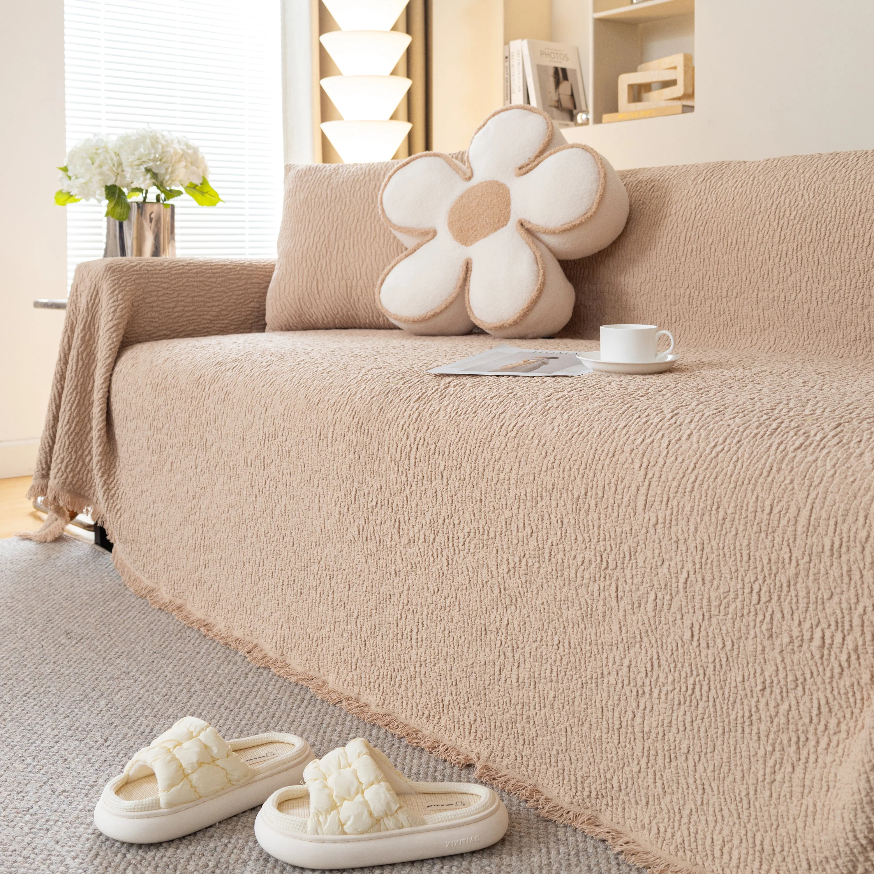 Sofa Throw Covers L-Shape Sectional Couch Cover for Dogs Cats Furniture Protector - Image 18