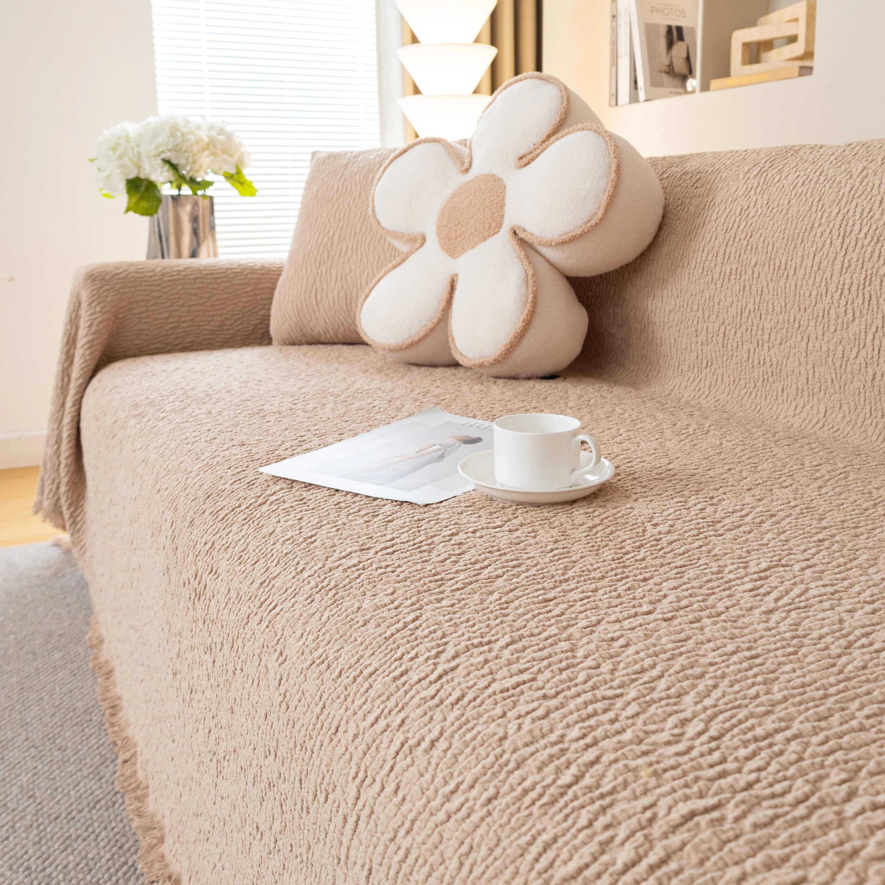 Sofa Throw Covers L-Shape Sectional Couch Cover for Dogs Cats Furniture Protector - Image 19
