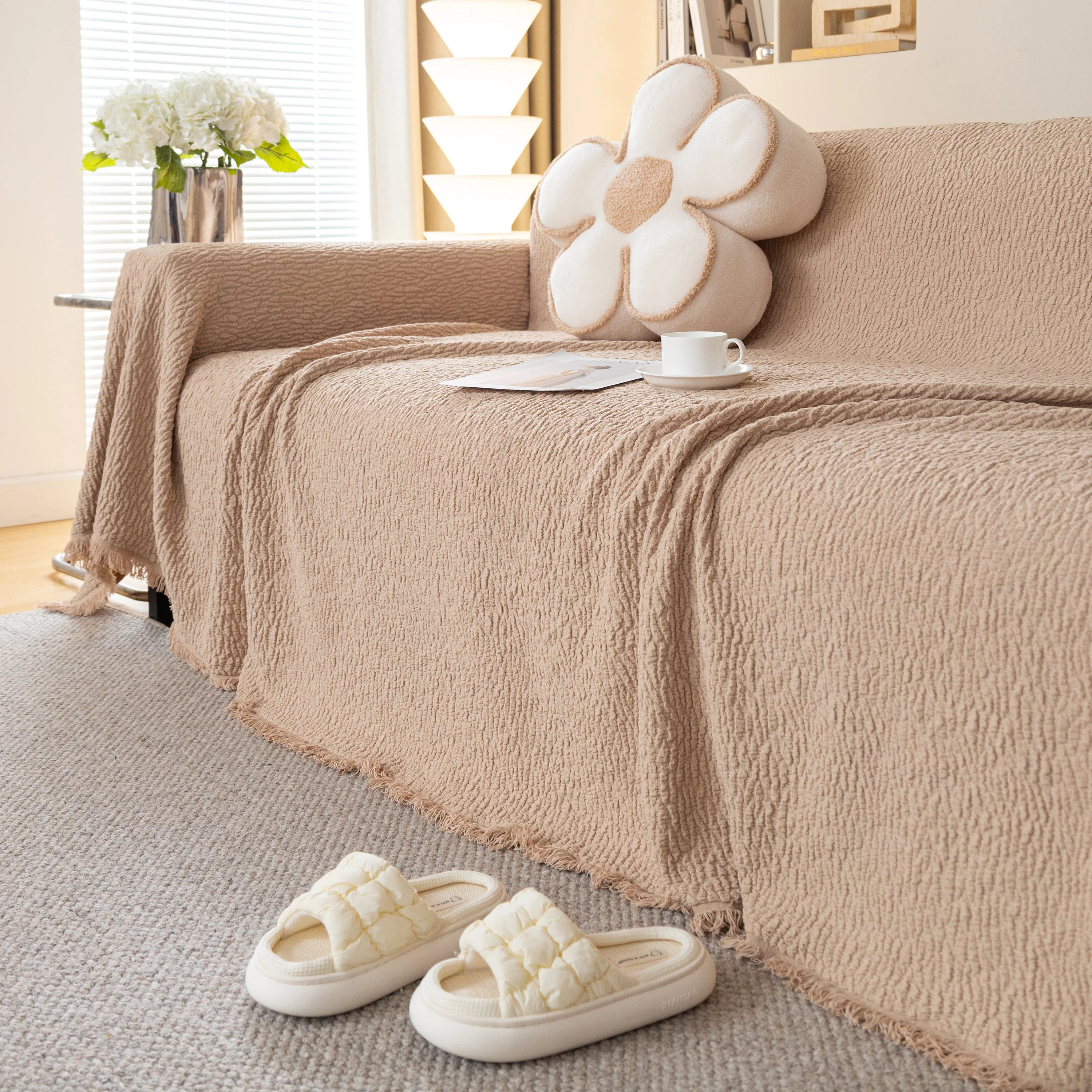 Sofa Throw Covers L-Shape Sectional Couch Cover for Dogs Cats Furniture Protector - Image 24