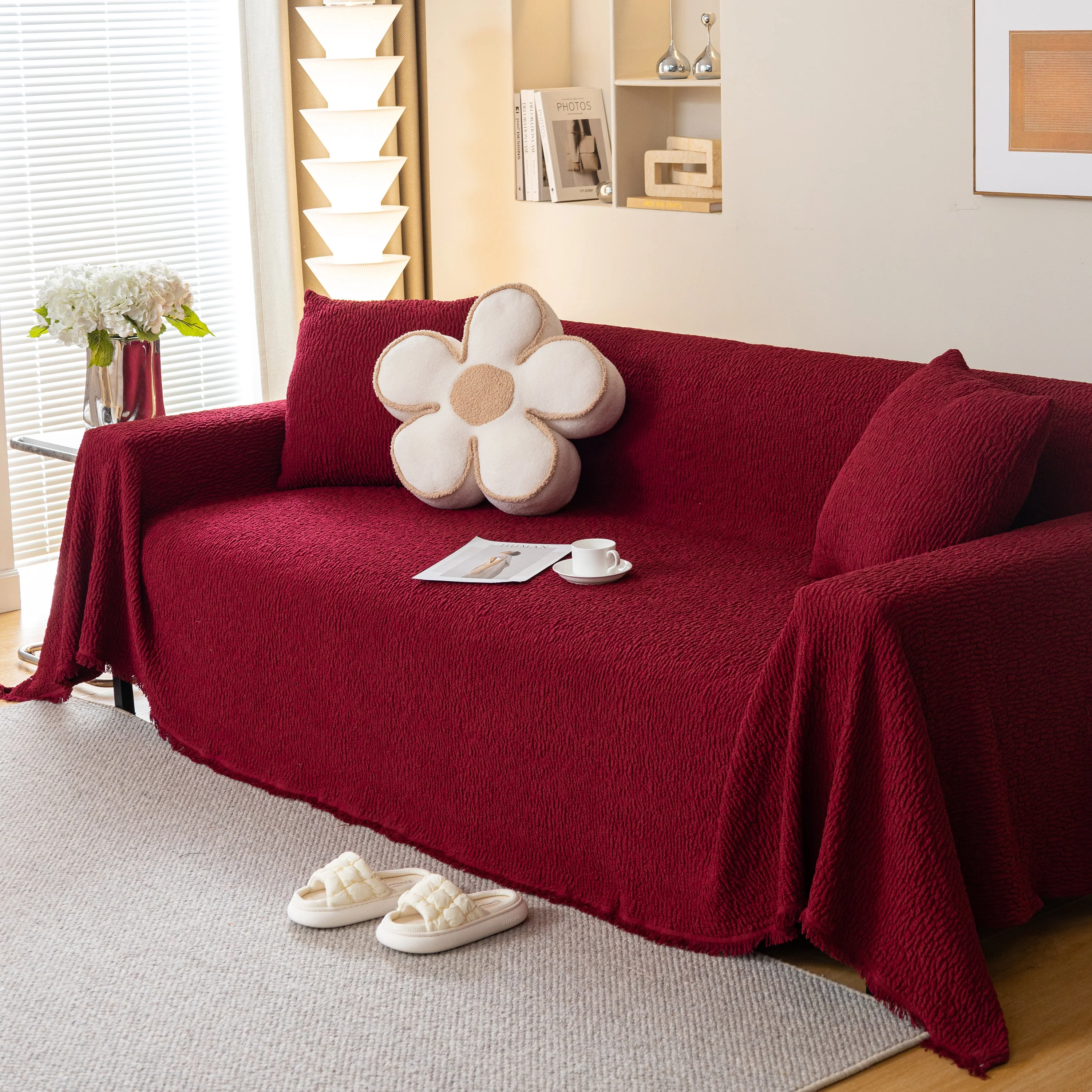 Sofa Throw Covers L-Shape Sectional Couch Cover for Dogs Cats Furniture Protector - Image 27