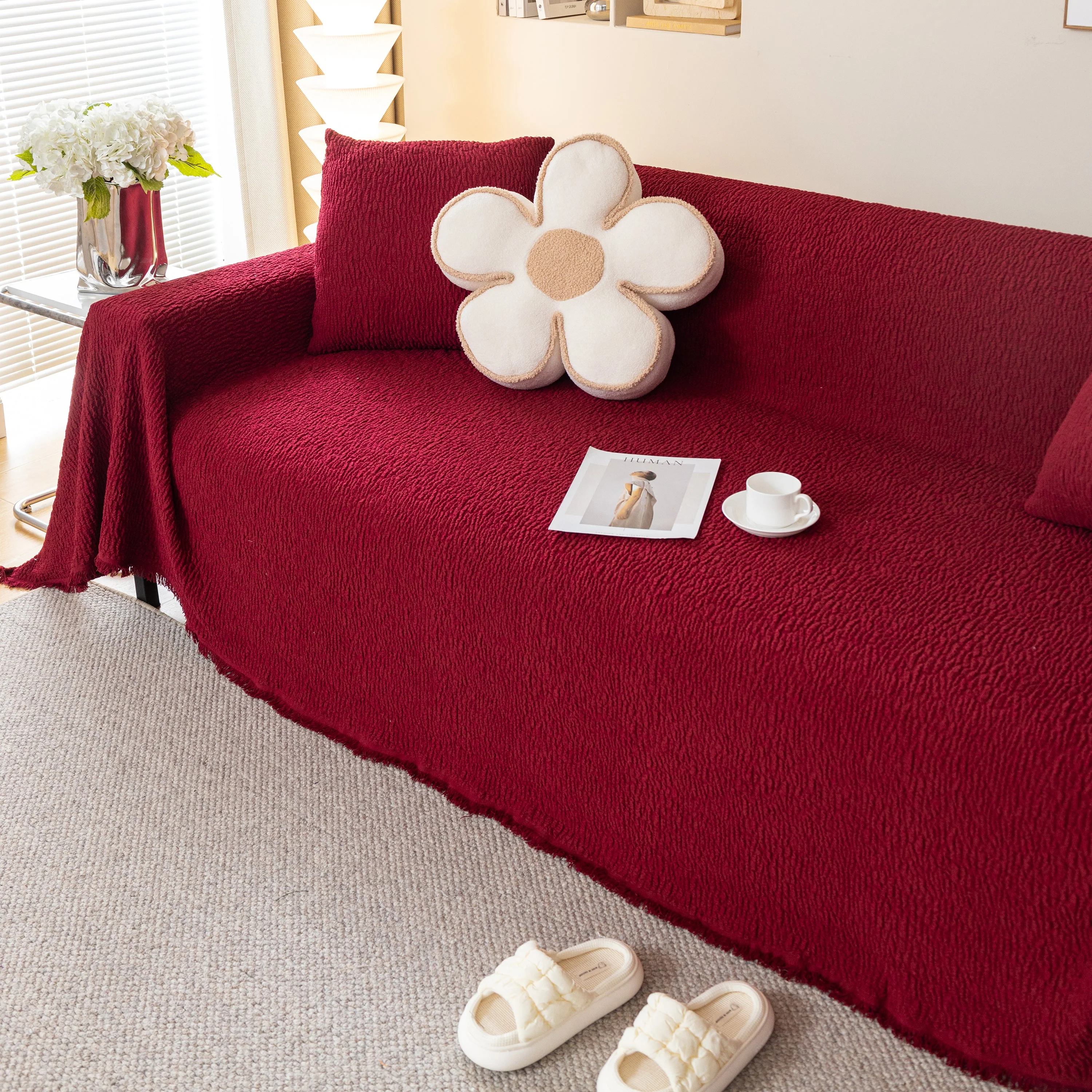 Sofa Throw Covers L-Shape Sectional Couch Cover for Dogs Cats Furniture Protector - Image 33
