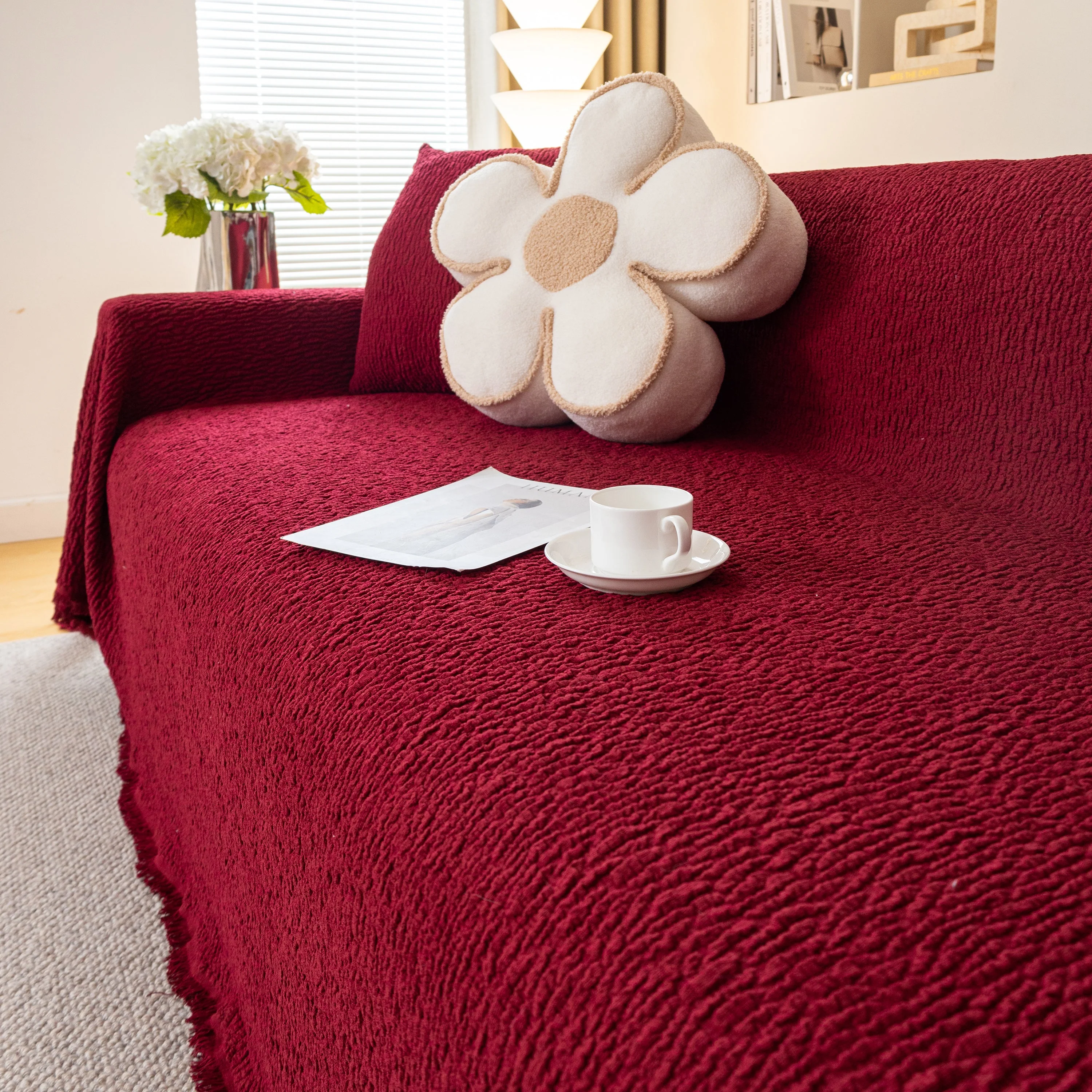 Sofa Throw Covers L-Shape Sectional Couch Cover for Dogs Cats Furniture Protector - Image 35