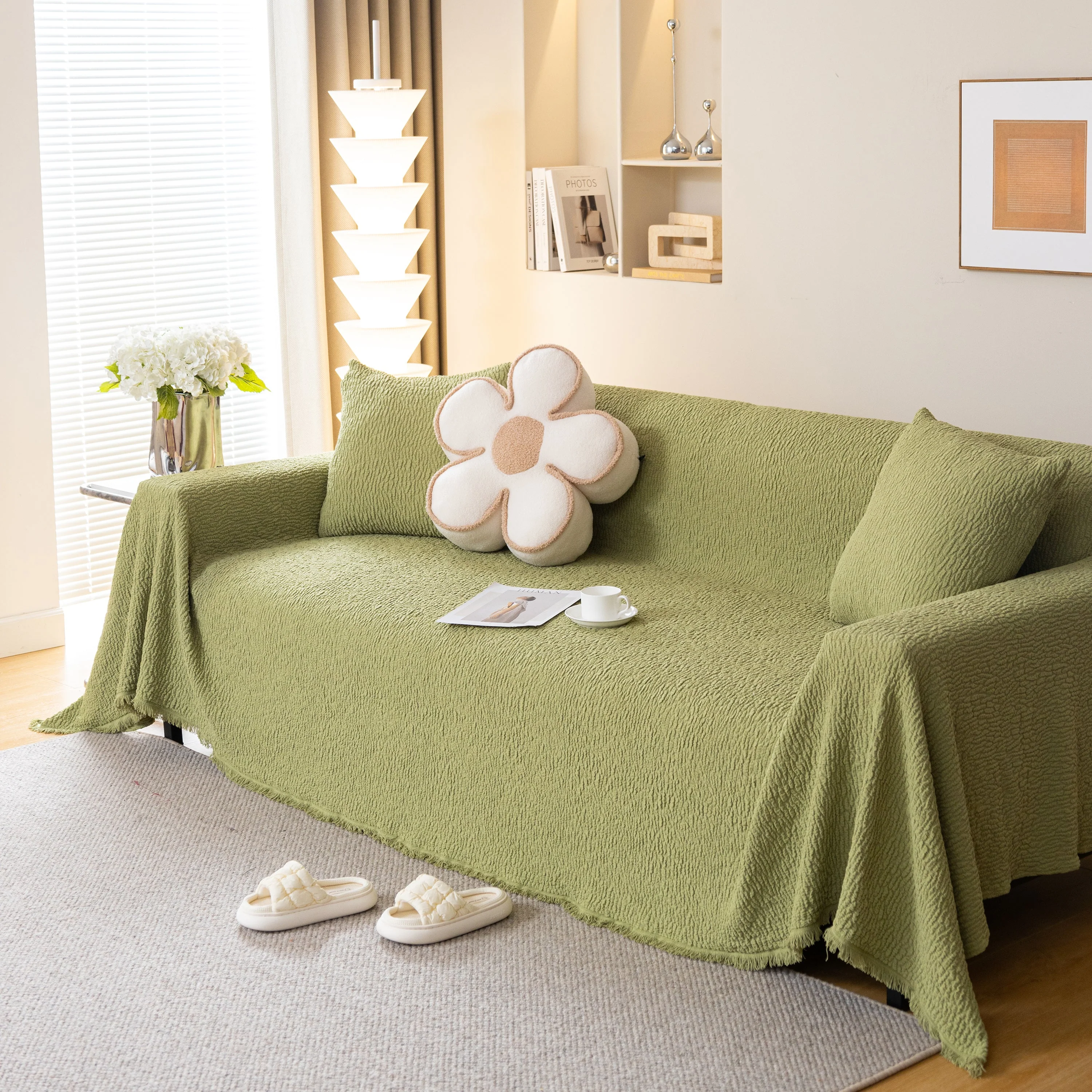 Sofa Throw Covers L-Shape Sectional Couch Cover for Dogs Cats Furniture Protector - Image 47