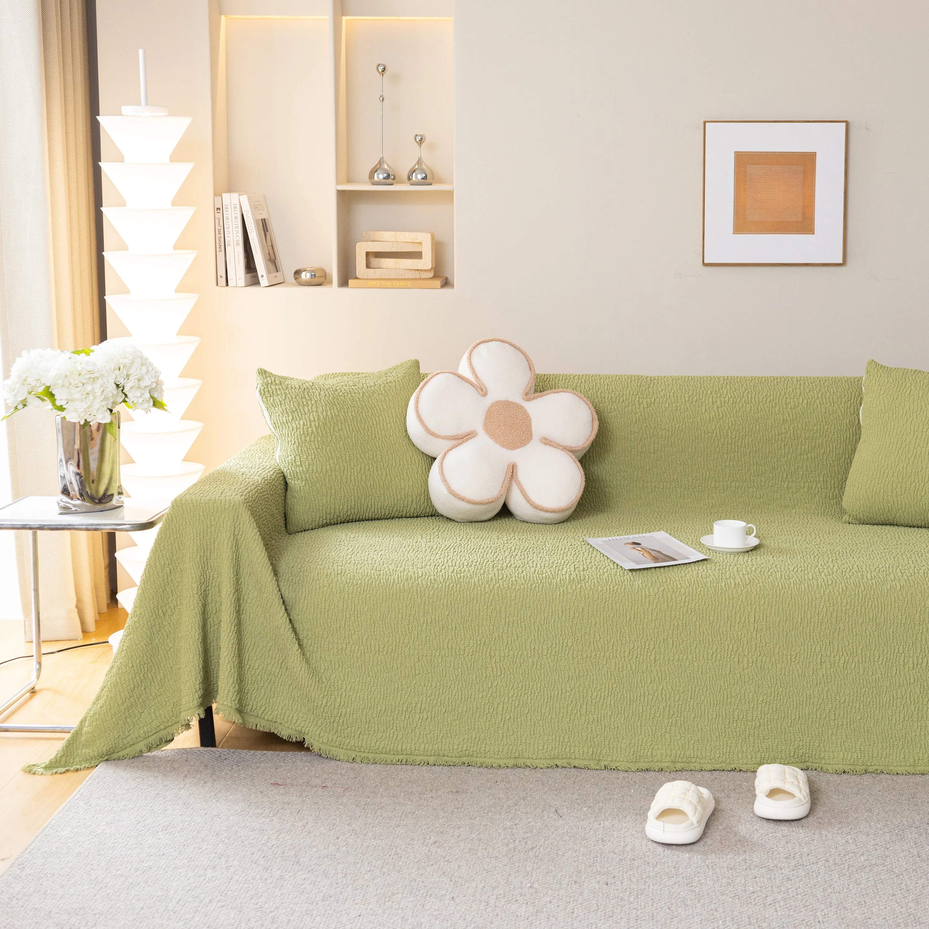 Sofa Throw Covers L-Shape Sectional Couch Cover for Dogs Cats Furniture Protector - Image 48