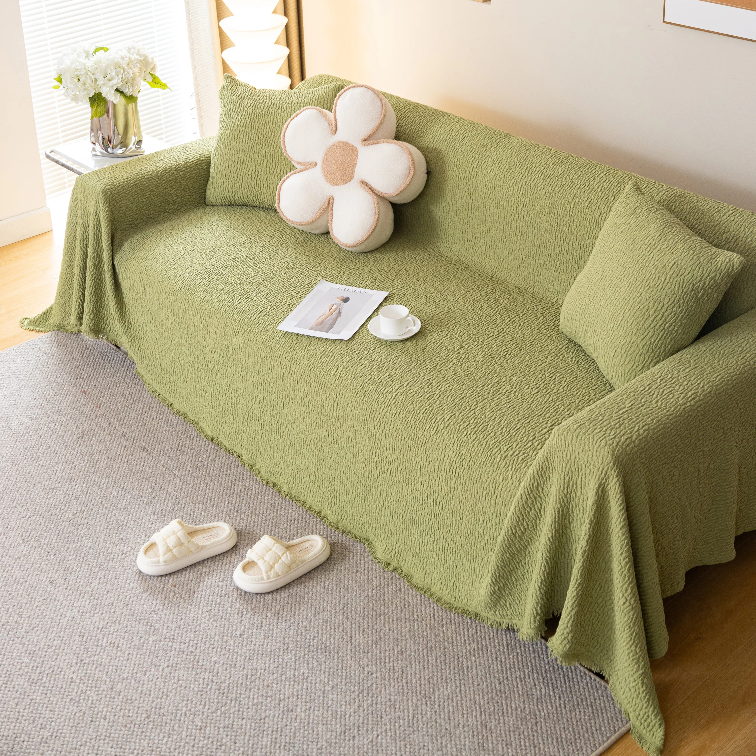 Sofa Throw Covers L-Shape Sectional Couch Cover for Dogs Cats Furniture Protector - Image 50