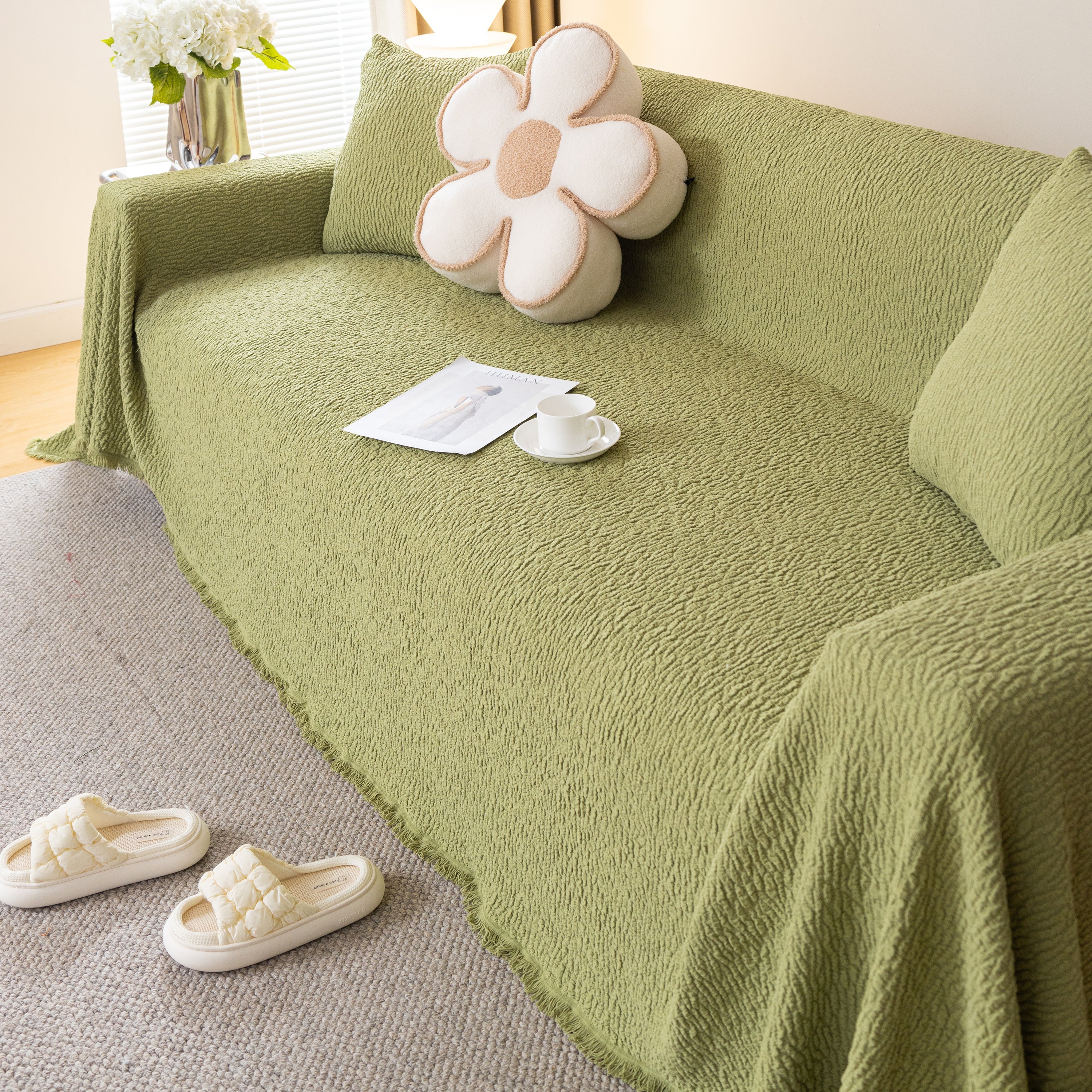 Sofa Throw Covers L-Shape Sectional Couch Cover for Dogs Cats Furniture Protector - Image 51