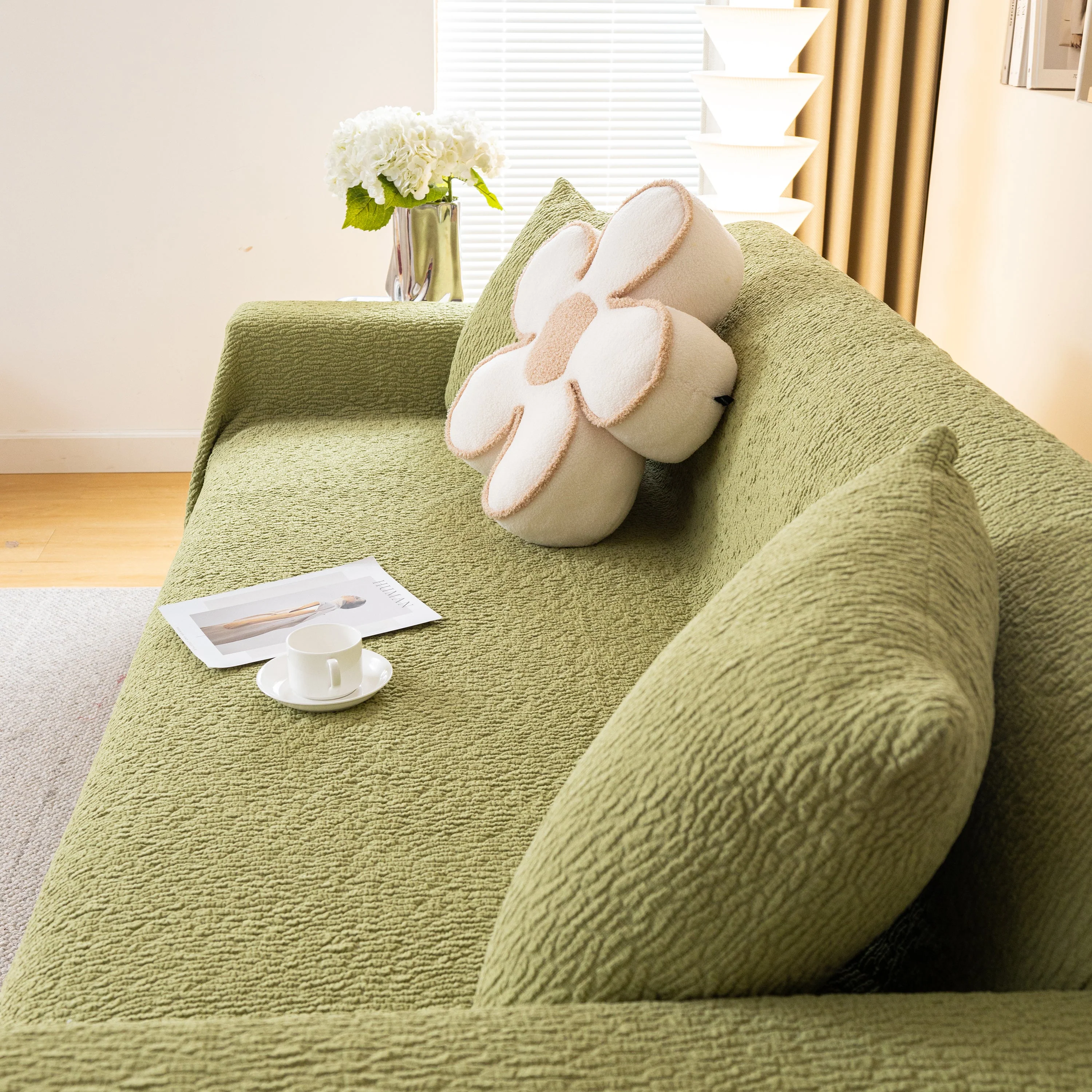 Sofa Throw Covers L-Shape Sectional Couch Cover for Dogs Cats Furniture Protector - Image 52