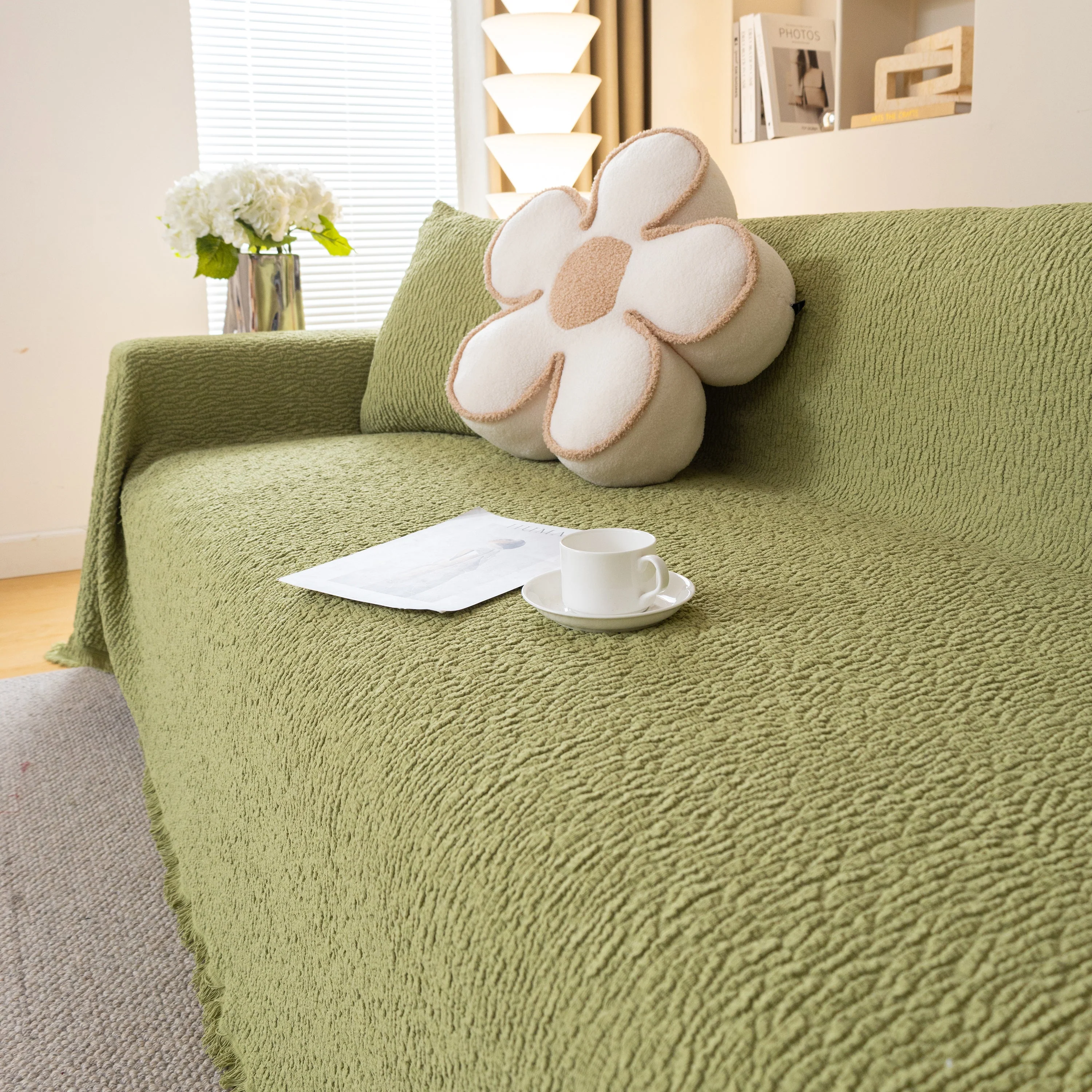 Sofa Throw Covers L-Shape Sectional Couch Cover for Dogs Cats Furniture Protector - Image 56