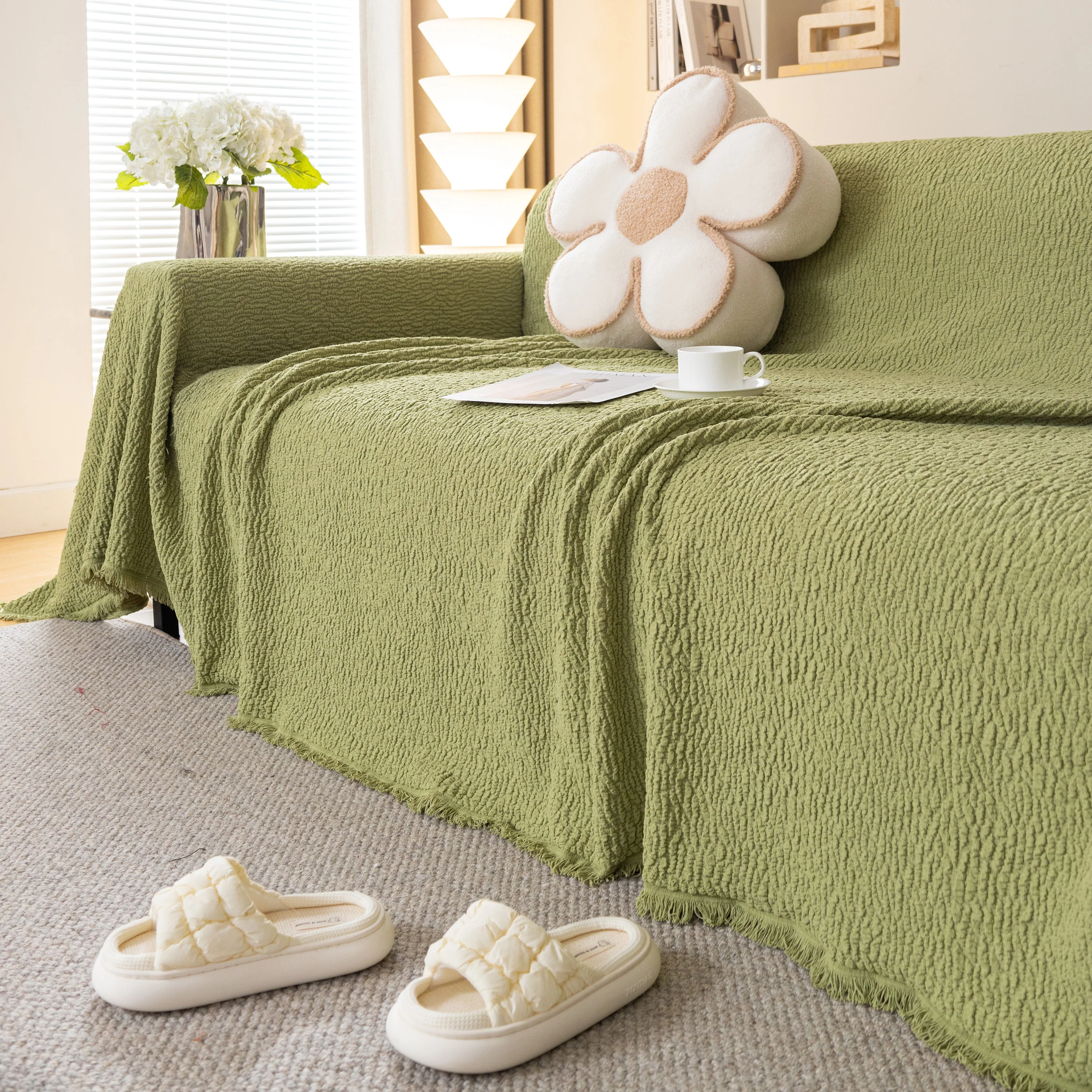 Sofa Throw Covers L-Shape Sectional Couch Cover for Dogs Cats Furniture Protector - Image 61