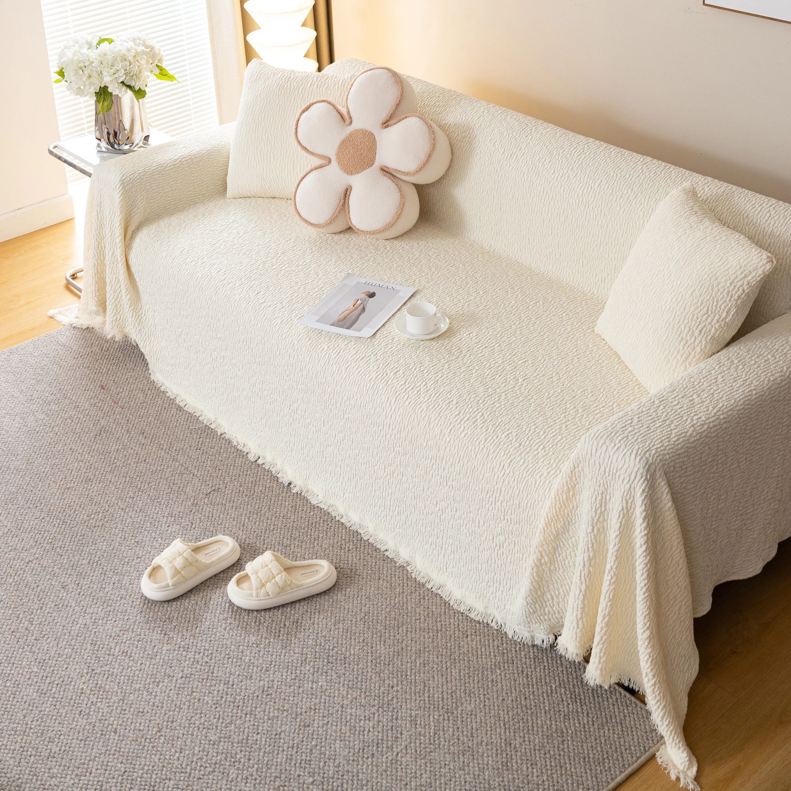 Sofa Throw Covers L-Shape Sectional Couch Cover for Dogs Cats Furniture Protector - Image 72