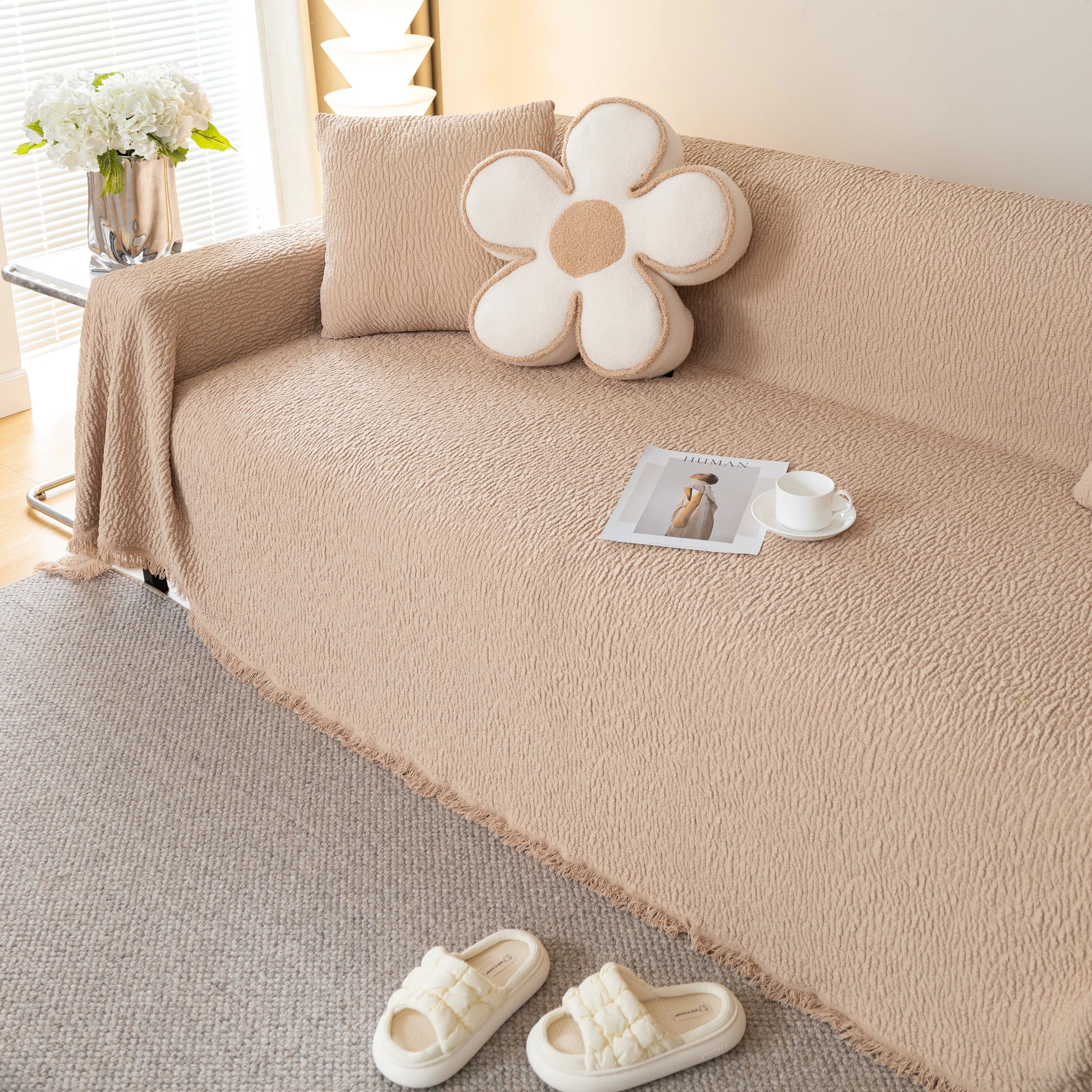 Sofa Throw Covers L-Shape Sectional Couch Cover for Dogs Cats Furniture Protector - Image 9