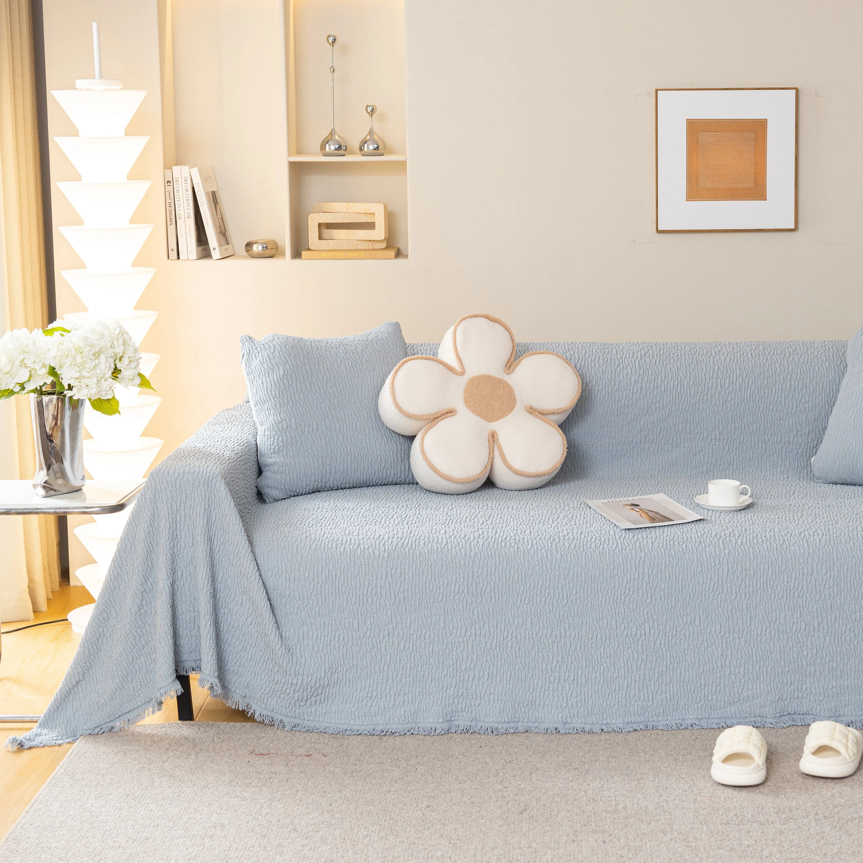 Sofa Throw Covers L-Shape Sectional Couch Cover for Dogs Cats Furniture Protector - Image 90