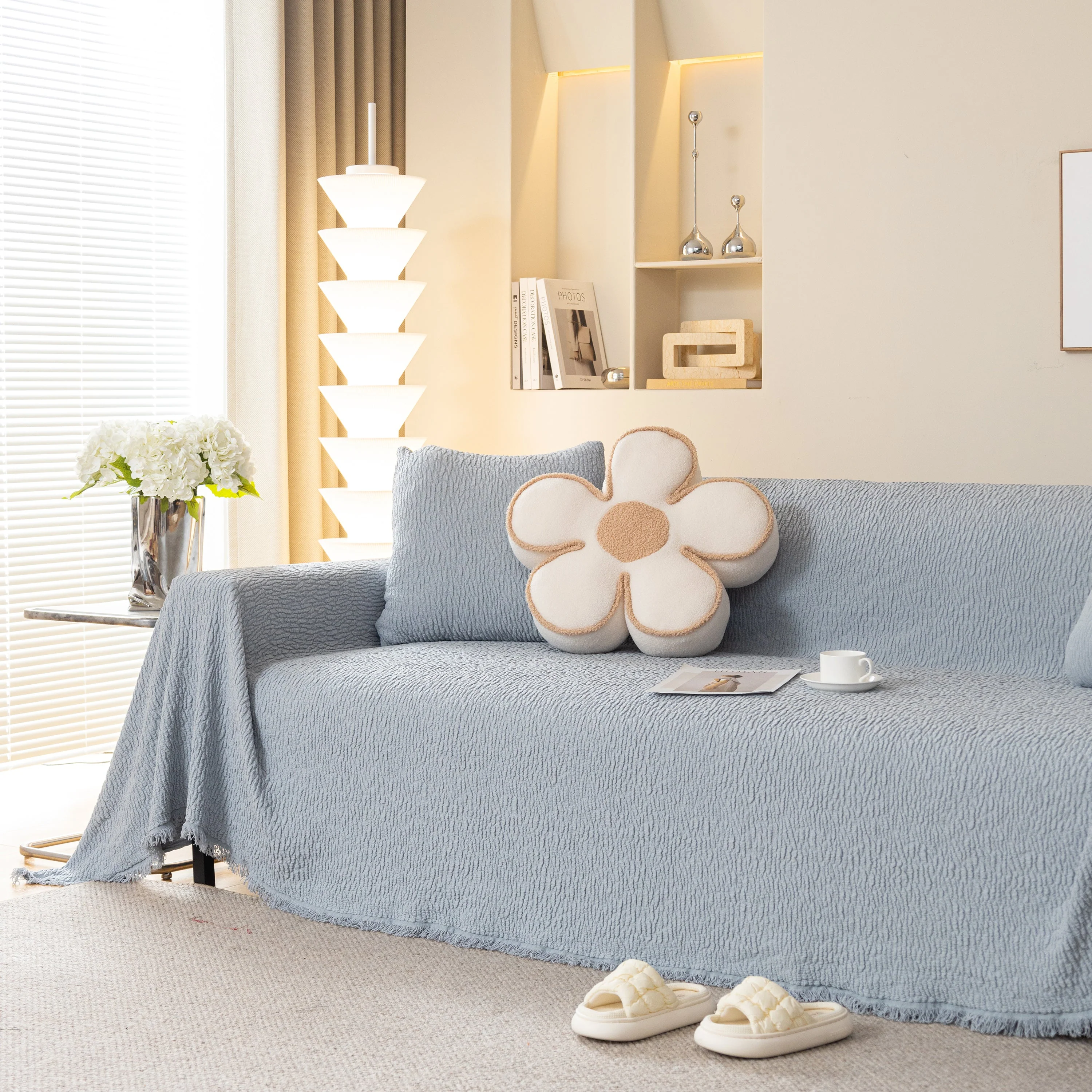 Sofa Throw Covers L-Shape Sectional Couch Cover for Dogs Cats Furniture Protector - Image 91