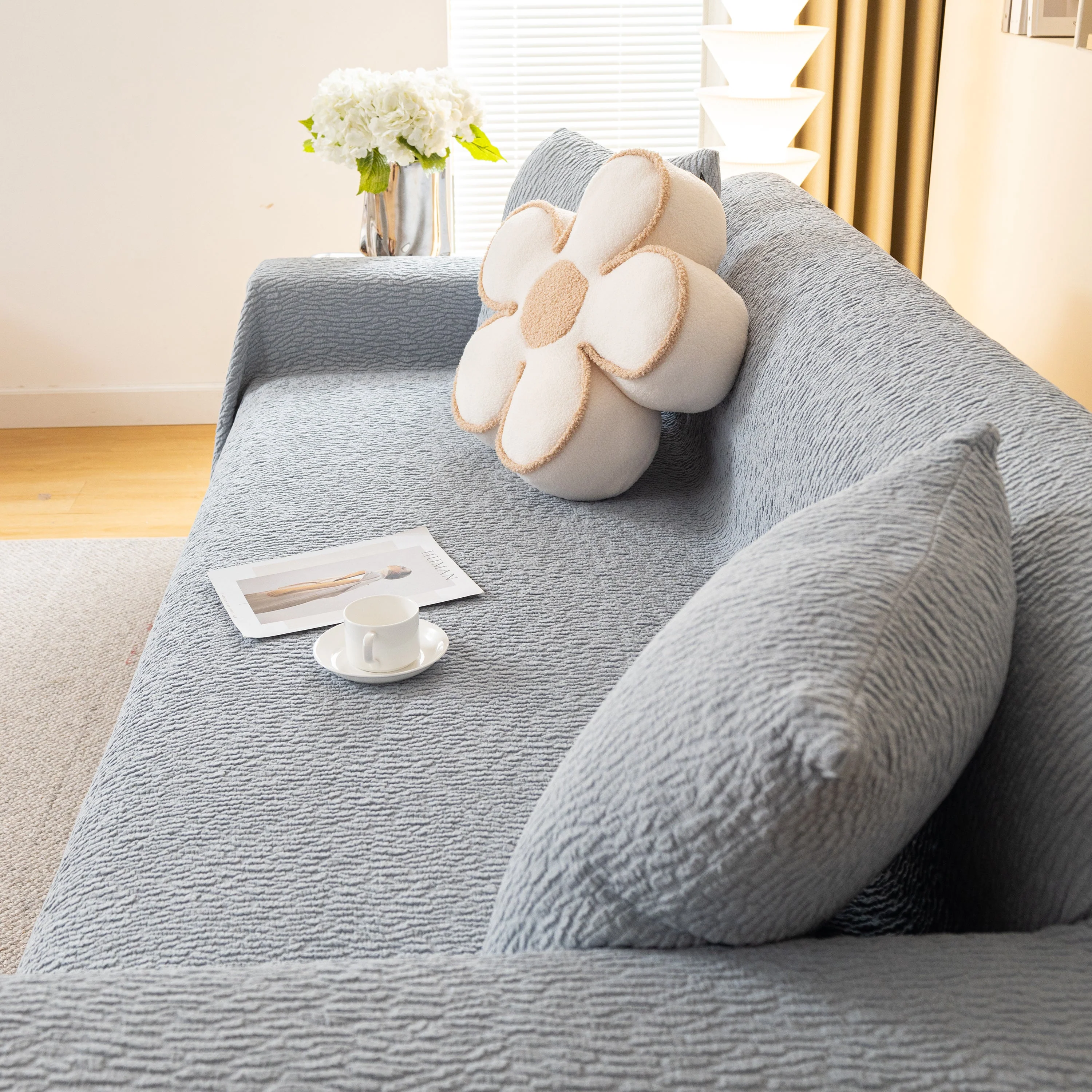 Sofa Throw Covers L-Shape Sectional Couch Cover for Dogs Cats Furniture Protector - Image 94