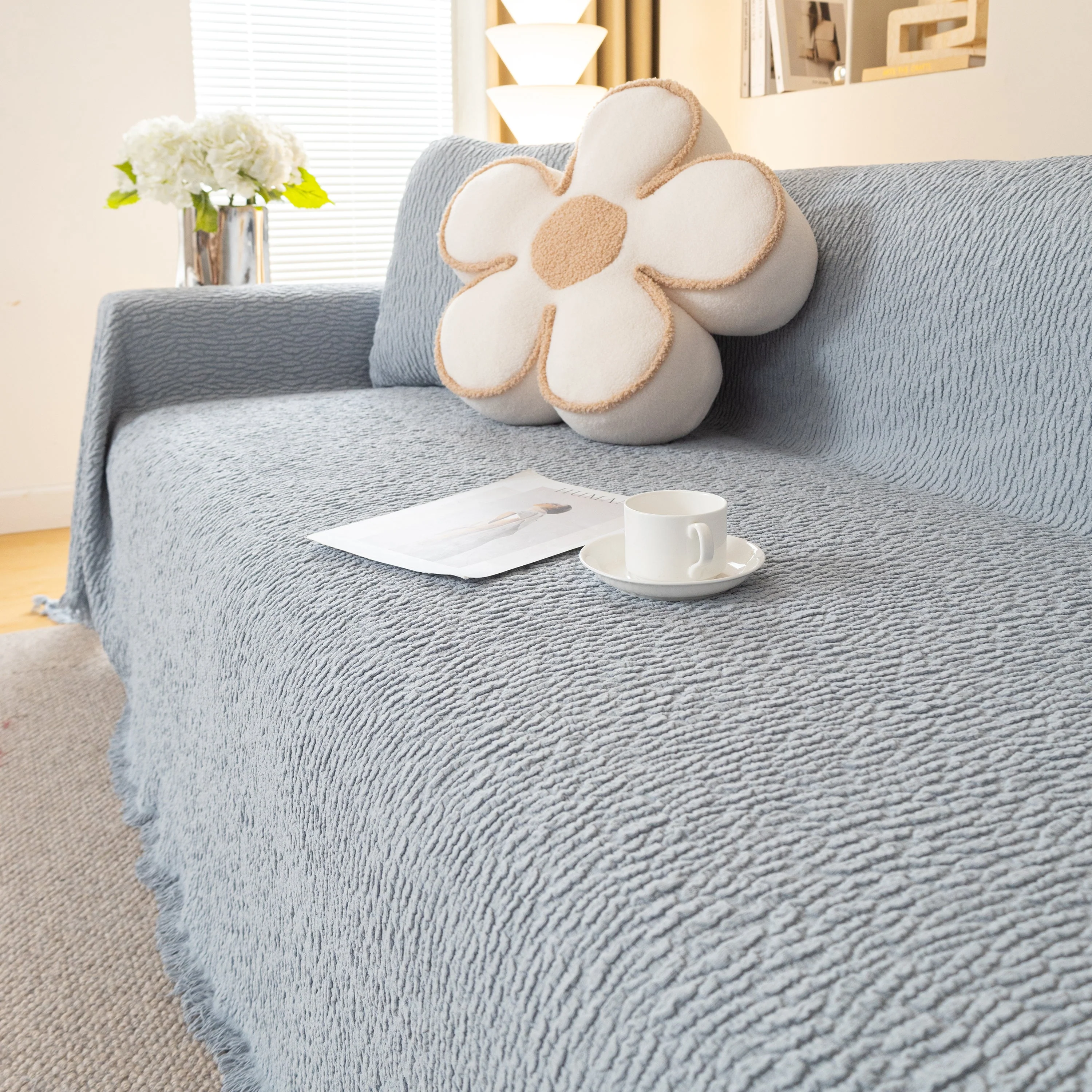 Sofa Throw Covers L-Shape Sectional Couch Cover for Dogs Cats Furniture Protector - Image 98