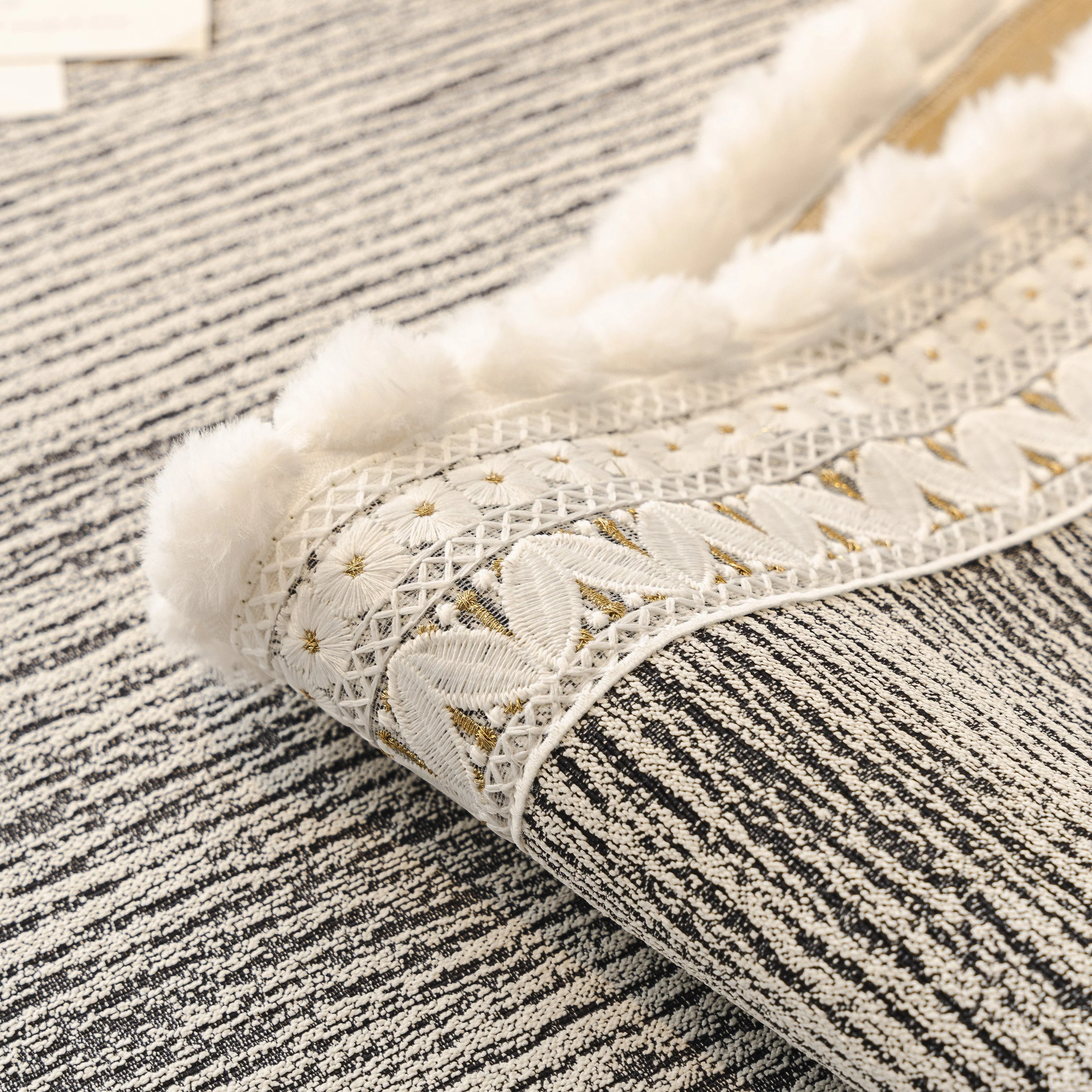 Soft Chenille Sectional Sofa Cover with Pom Pom Trim – Non-Slip Couch Protector - Image 7
