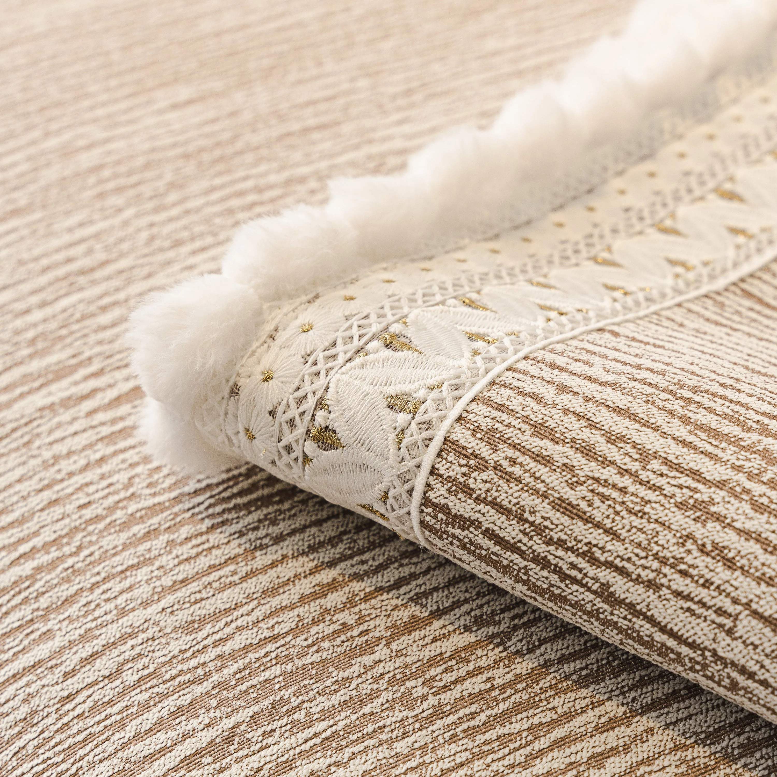 Soft Chenille Sectional Sofa Cover with Pom Pom Trim – Non-Slip Couch Protector - Image 89