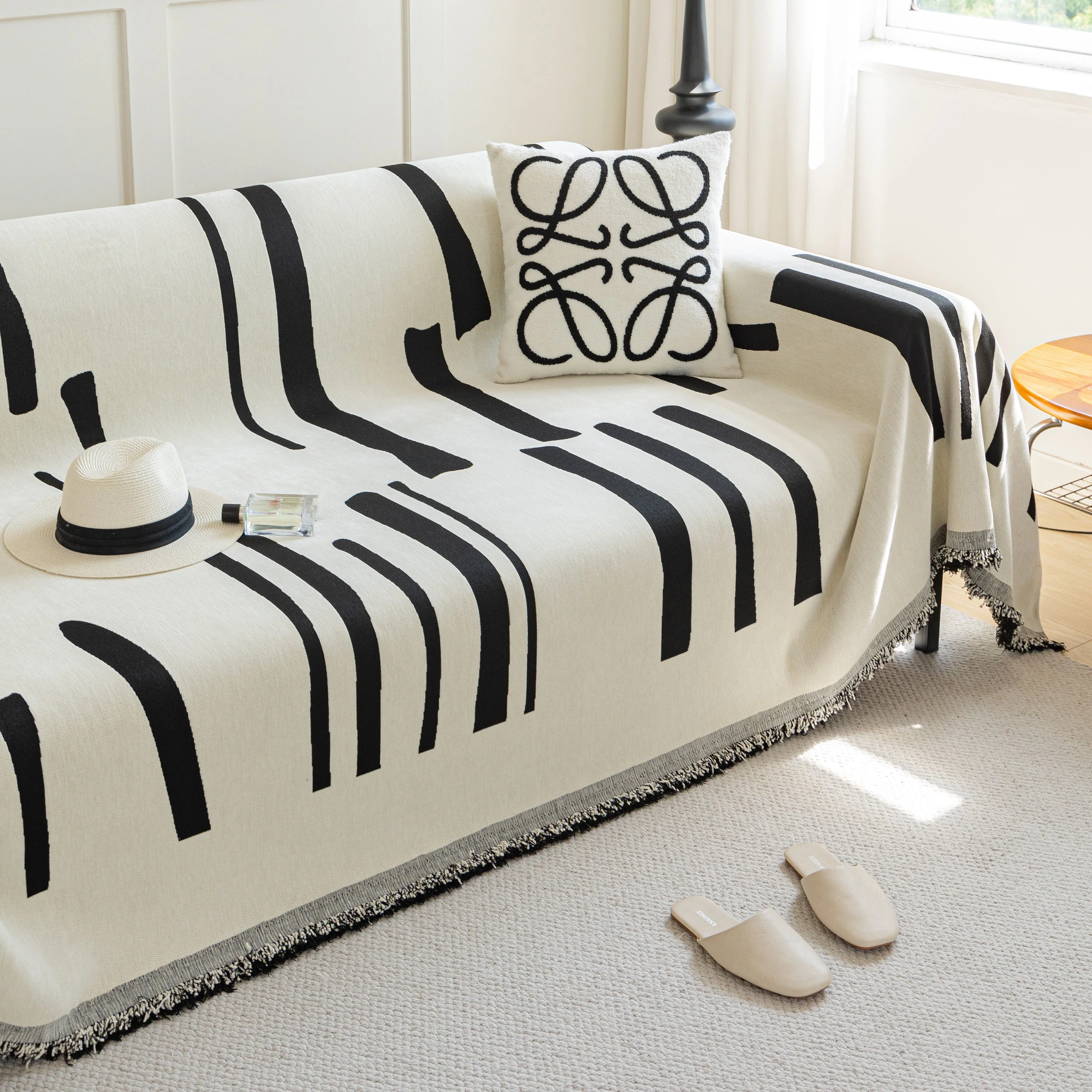 Soft Cozy Chenille Throw Cover for Couch with Tassel Accents, Dustproof Soft Throws for Sofa - Image 17