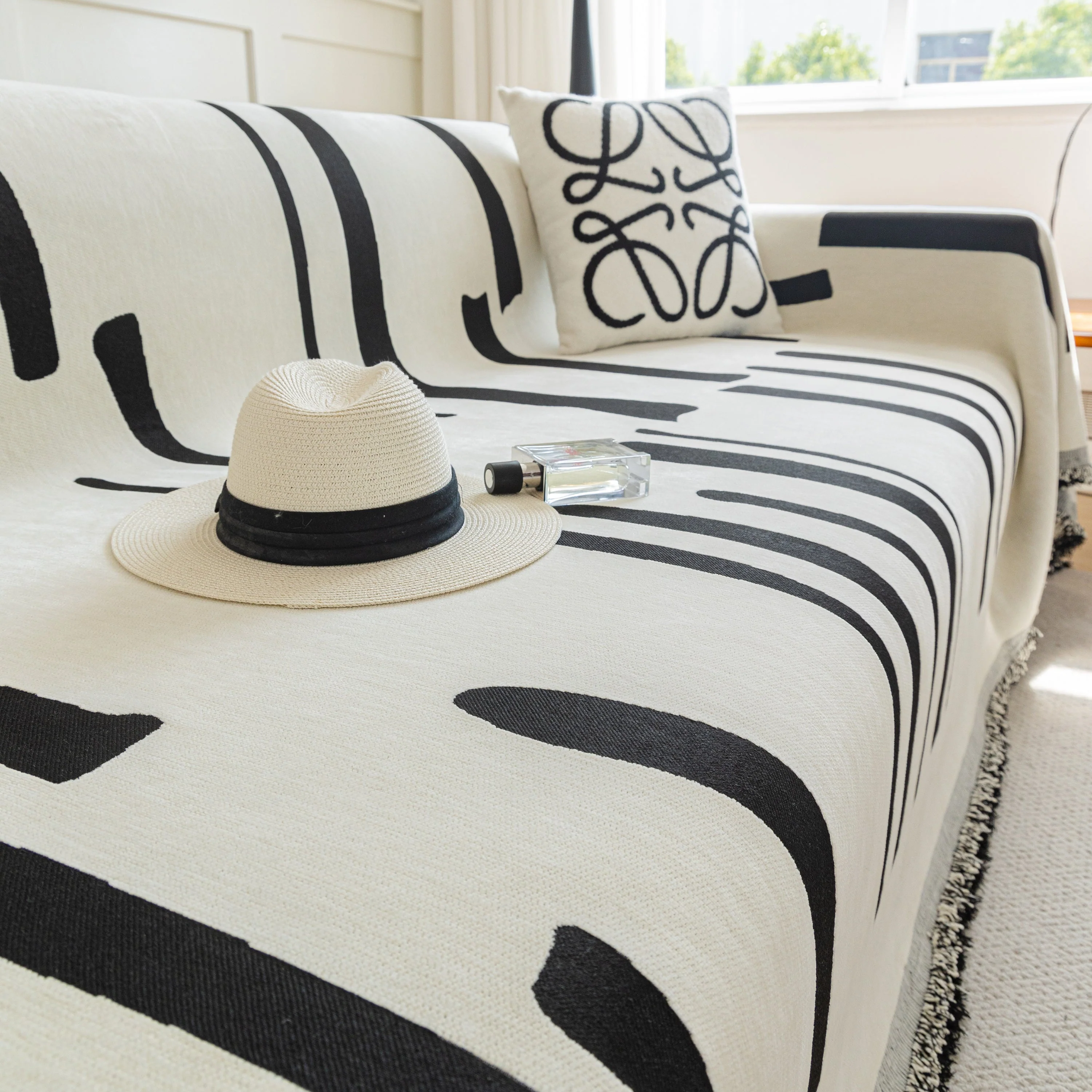 Soft Cozy Chenille Throw Cover for Couch with Tassel Accents, Dustproof Soft Throws for Sofa - Image 32