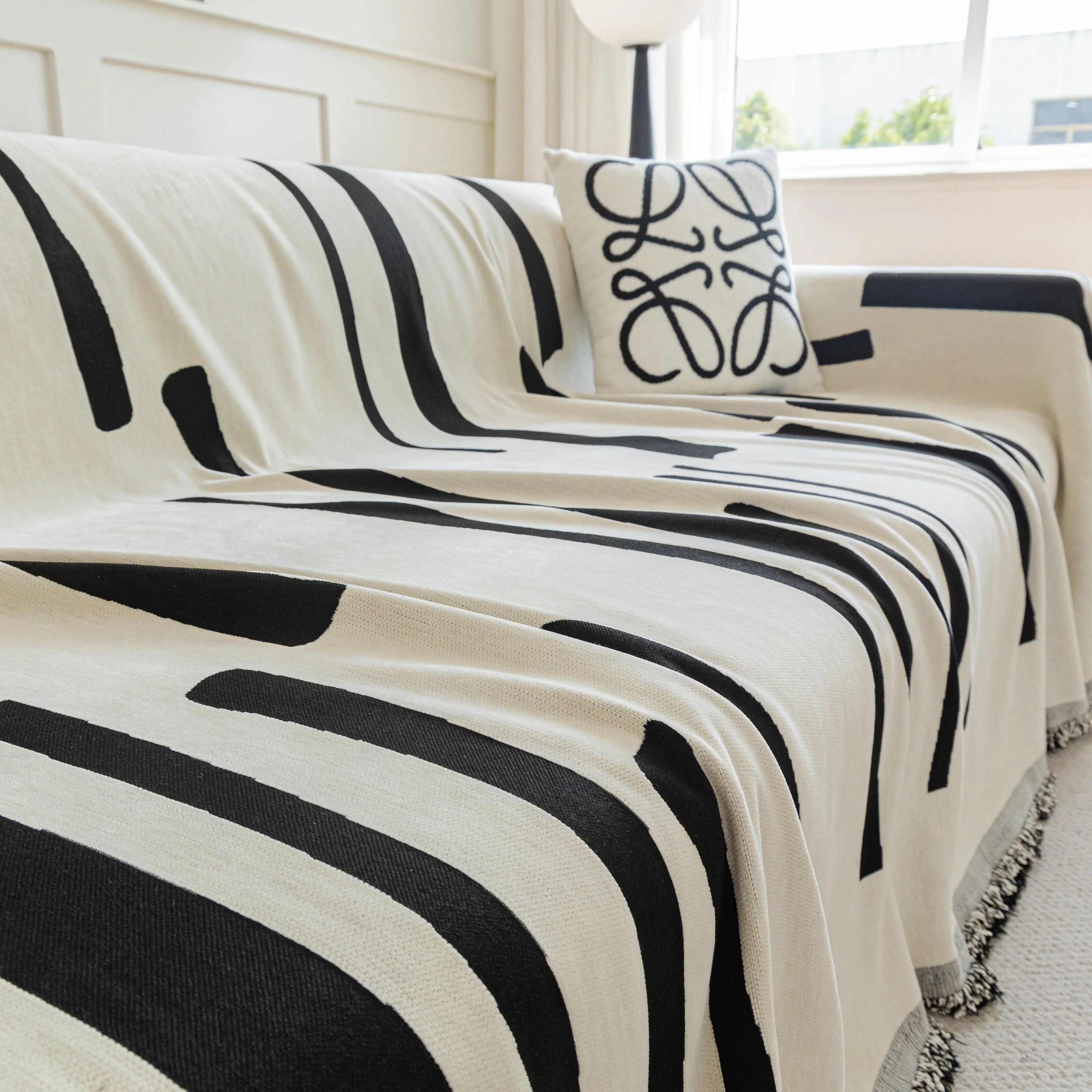 Soft Cozy Chenille Throw Cover for Couch with Tassel Accents, Dustproof Soft Throws for Sofa - Image 37