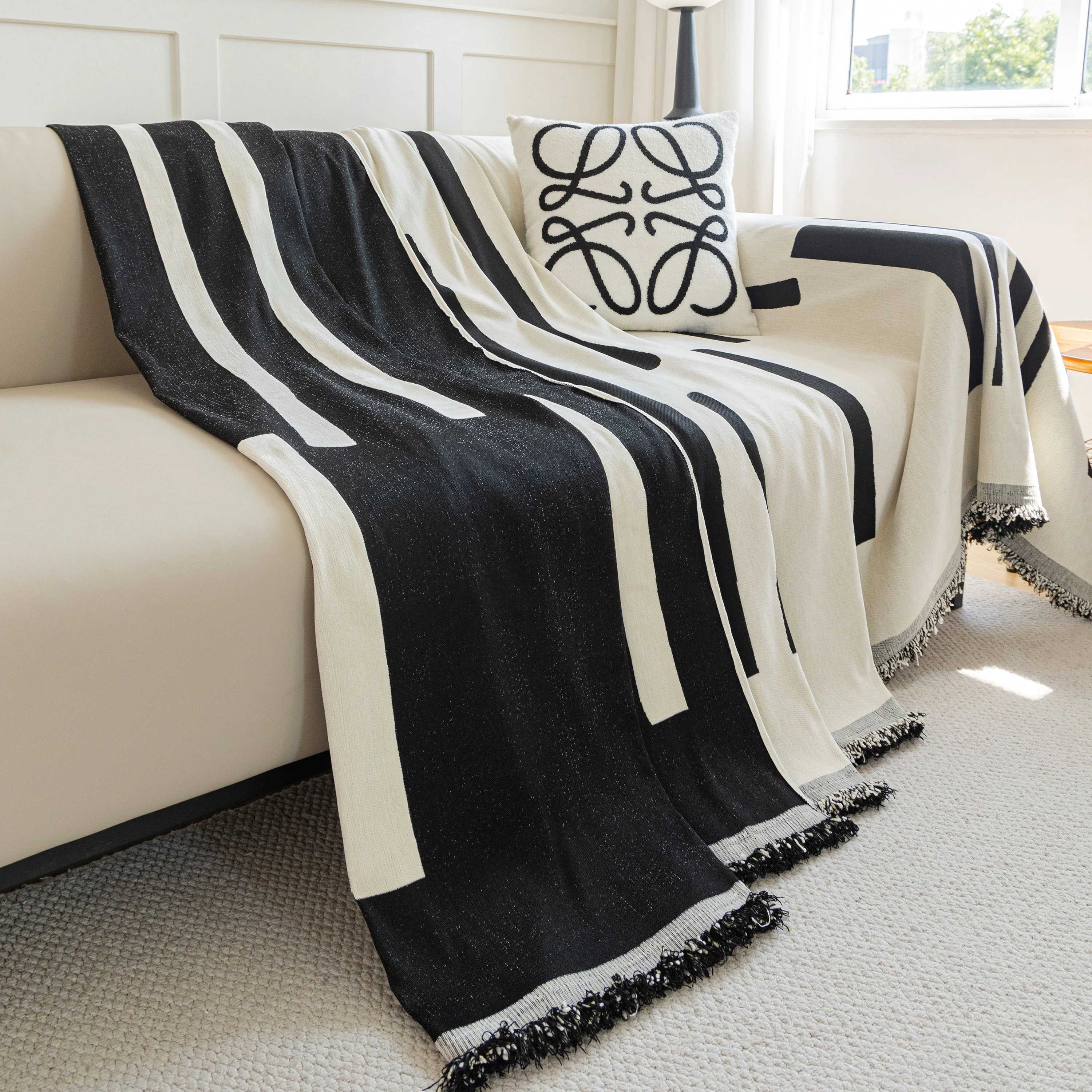 Soft Cozy Chenille Throw Cover for Couch with Tassel Accents, Dustproof Soft Throws for Sofa - Image 39