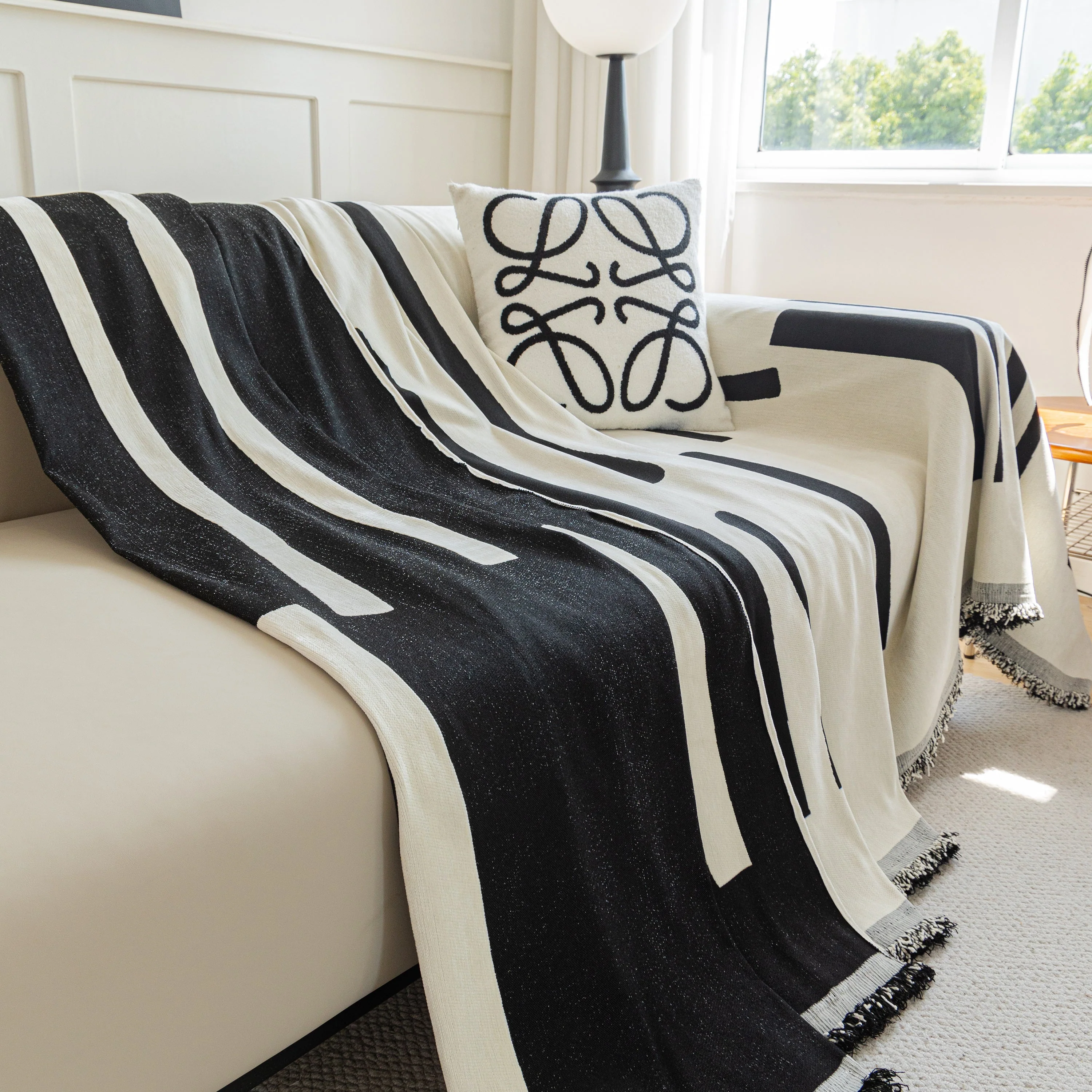 Soft Cozy Chenille Throw Cover for Couch with Tassel Accents, Dustproof Soft Throws for Sofa - Image 40