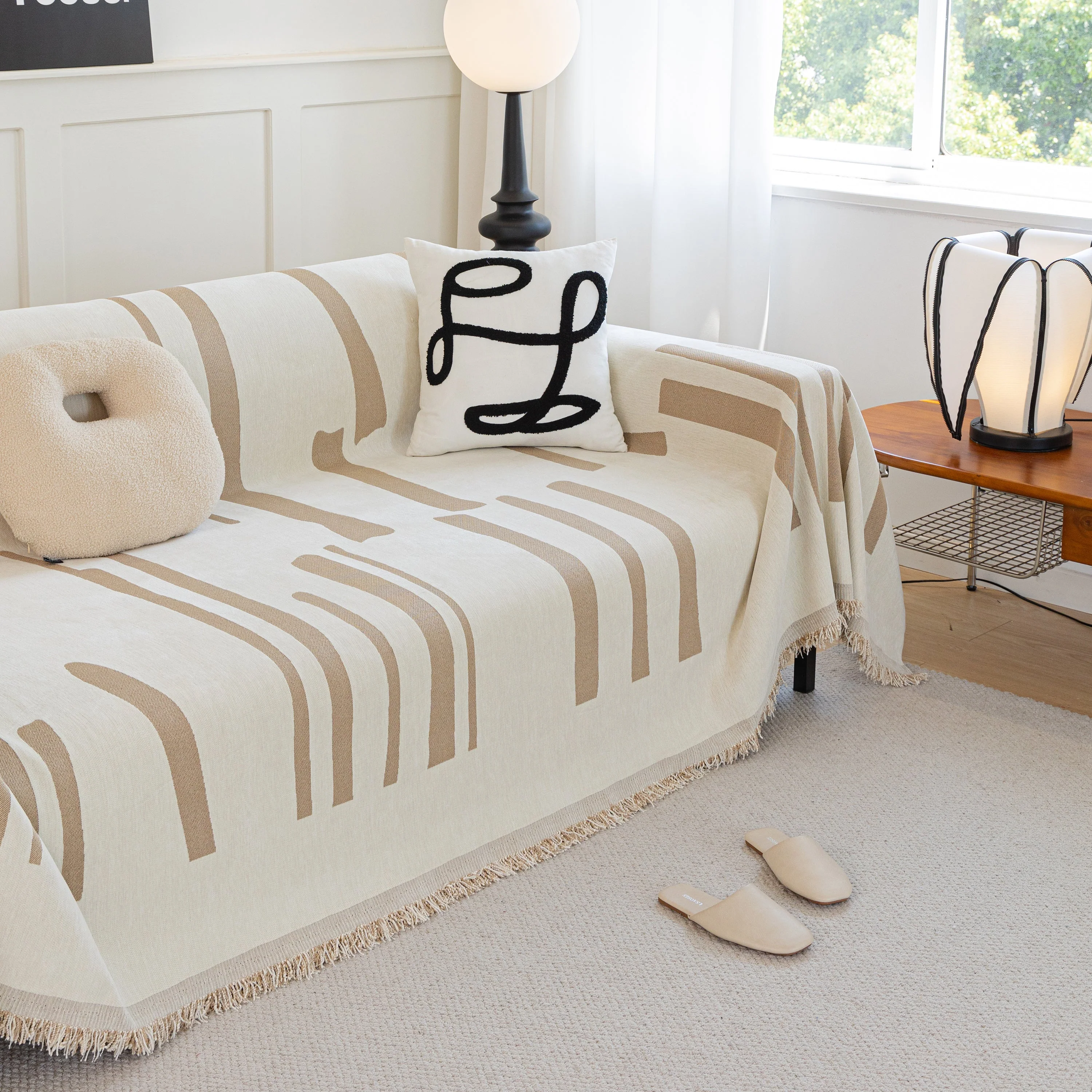 Soft Cozy Chenille Throw Cover for Couch with Tassel Accents, Dustproof Soft Throws for Sofa - Image 50