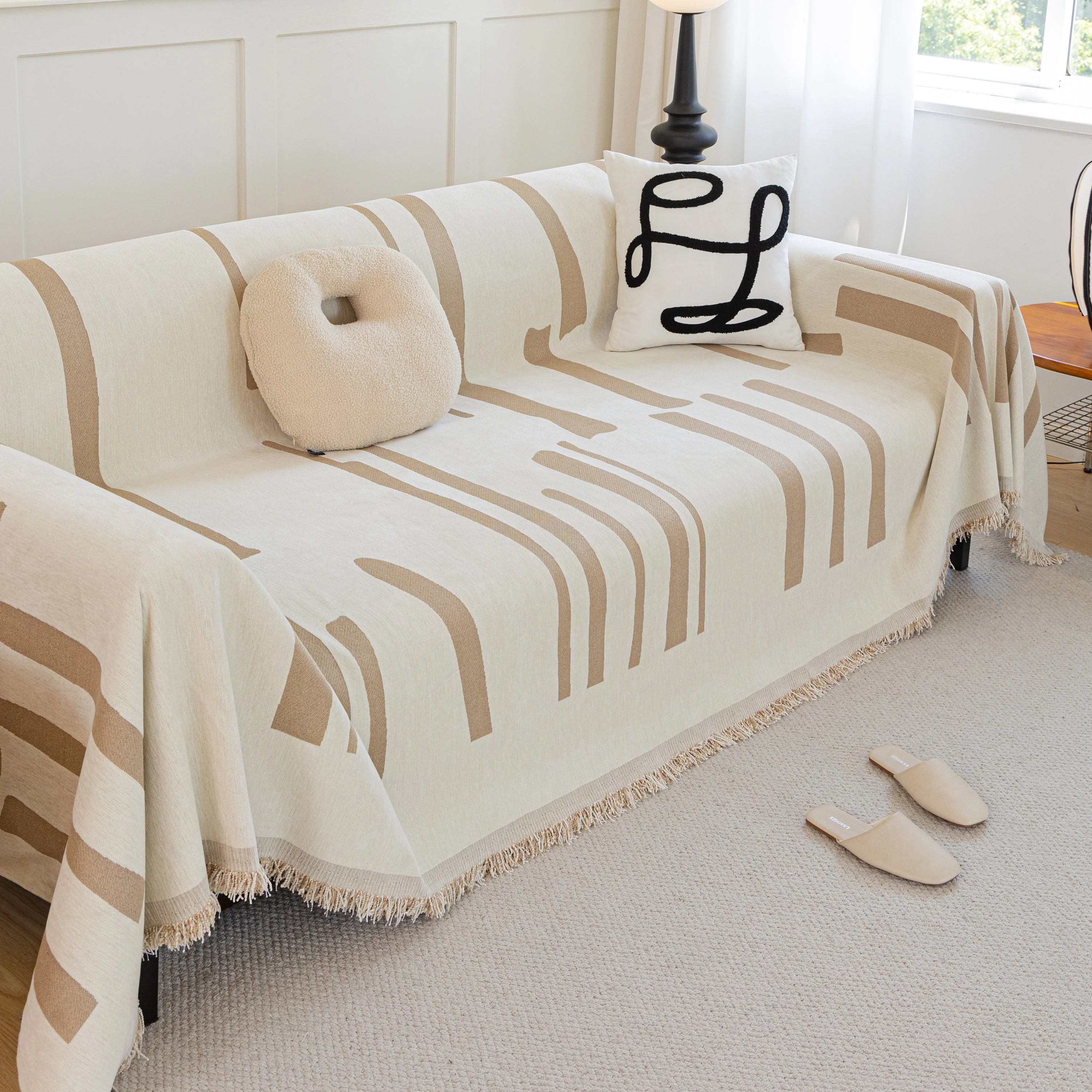 Soft Cozy Chenille Throw Cover for Couch with Tassel Accents, Dustproof Soft Throws for Sofa - Image 51