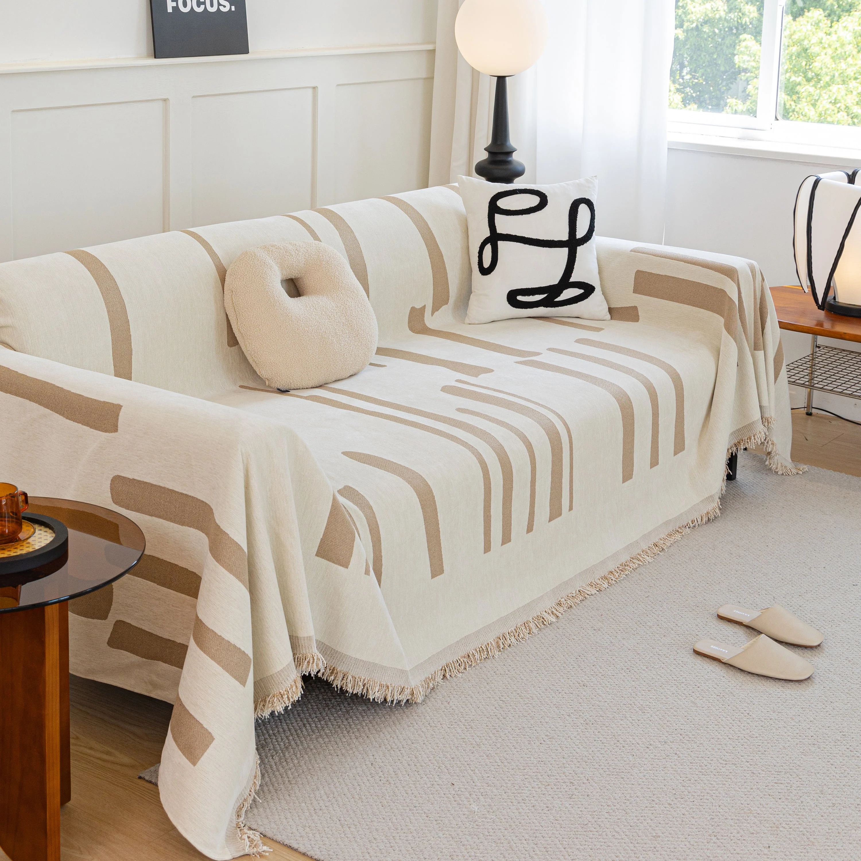 Soft Cozy Chenille Throw Cover for Couch with Tassel Accents, Dustproof Soft Throws for Sofa - Image 54