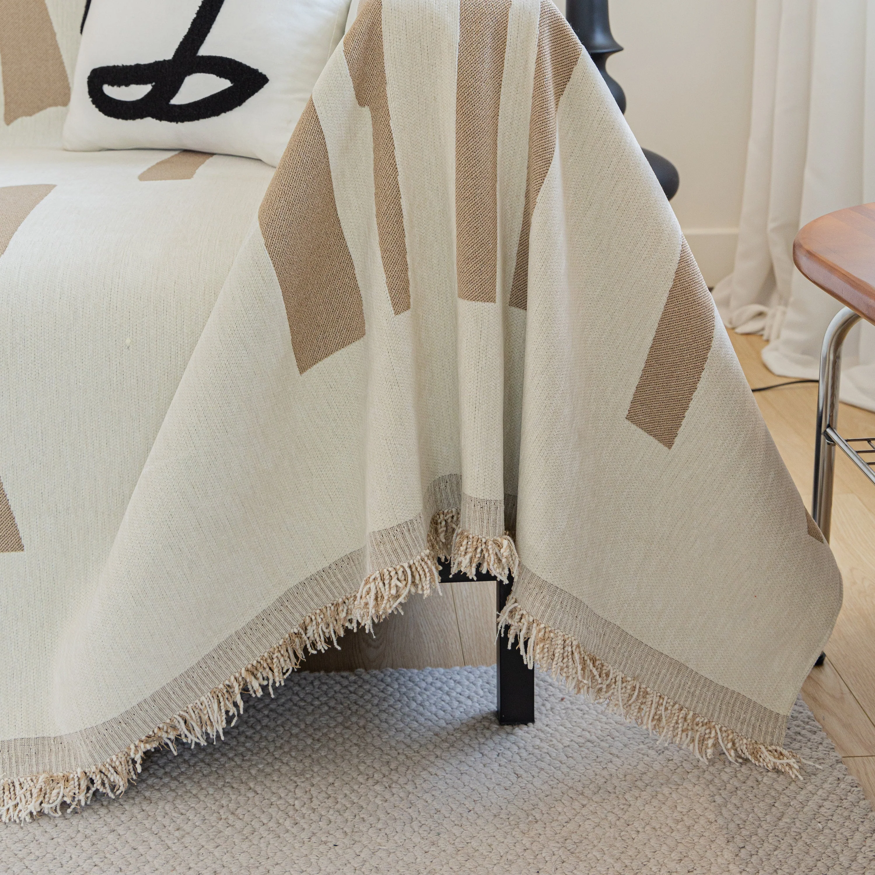 Soft Cozy Chenille Throw Cover for Couch with Tassel Accents, Dustproof Soft Throws for Sofa - Image 66